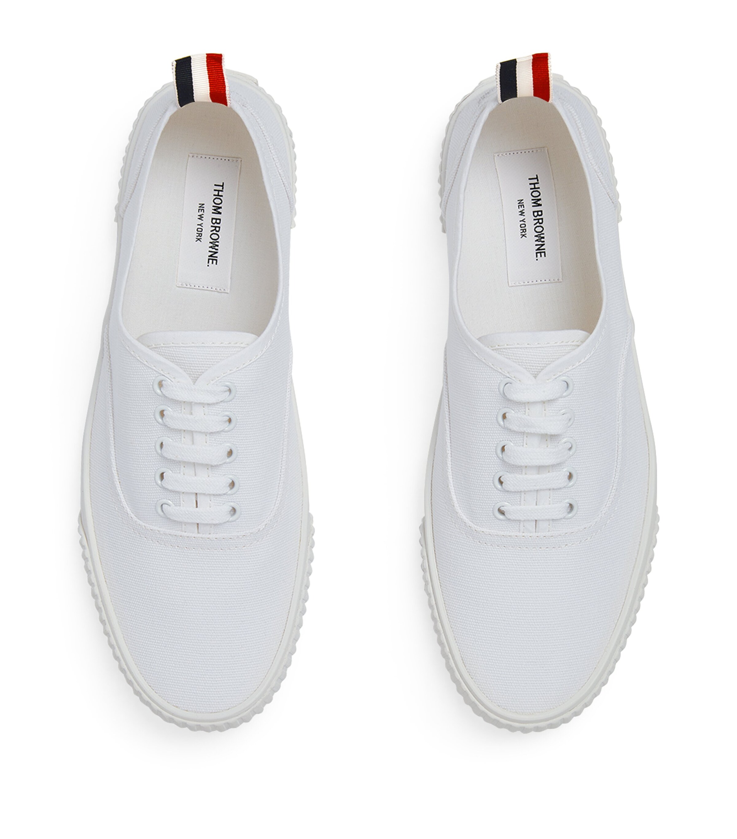 Thom Browne Canvas Vulcanized Heritage Sneakers | Harrods US