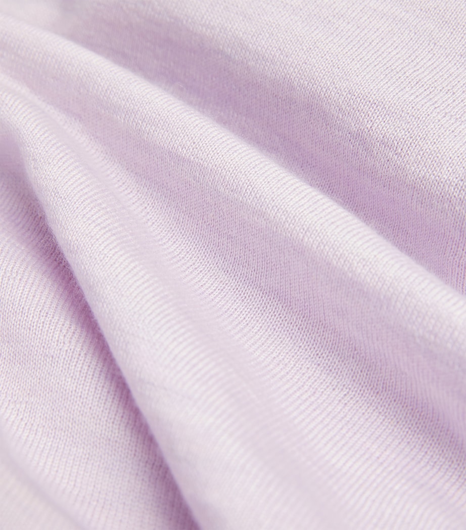 Johnstons Of Elgin Womens Cashmere-Silk Batwing Sweater Lavender Image 5