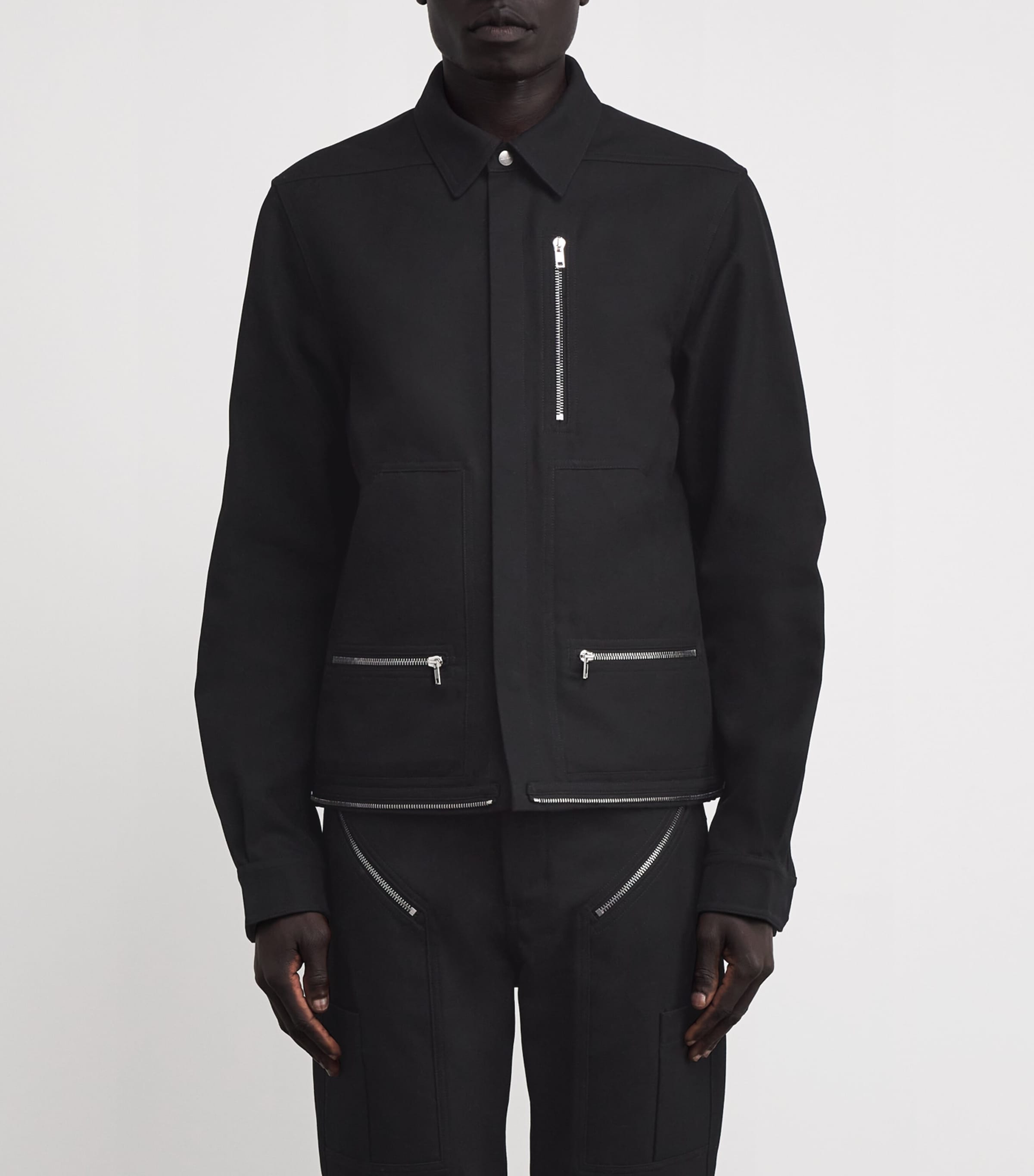 Cotton-Blend Headon Overshirt 09/BLACK Image 3