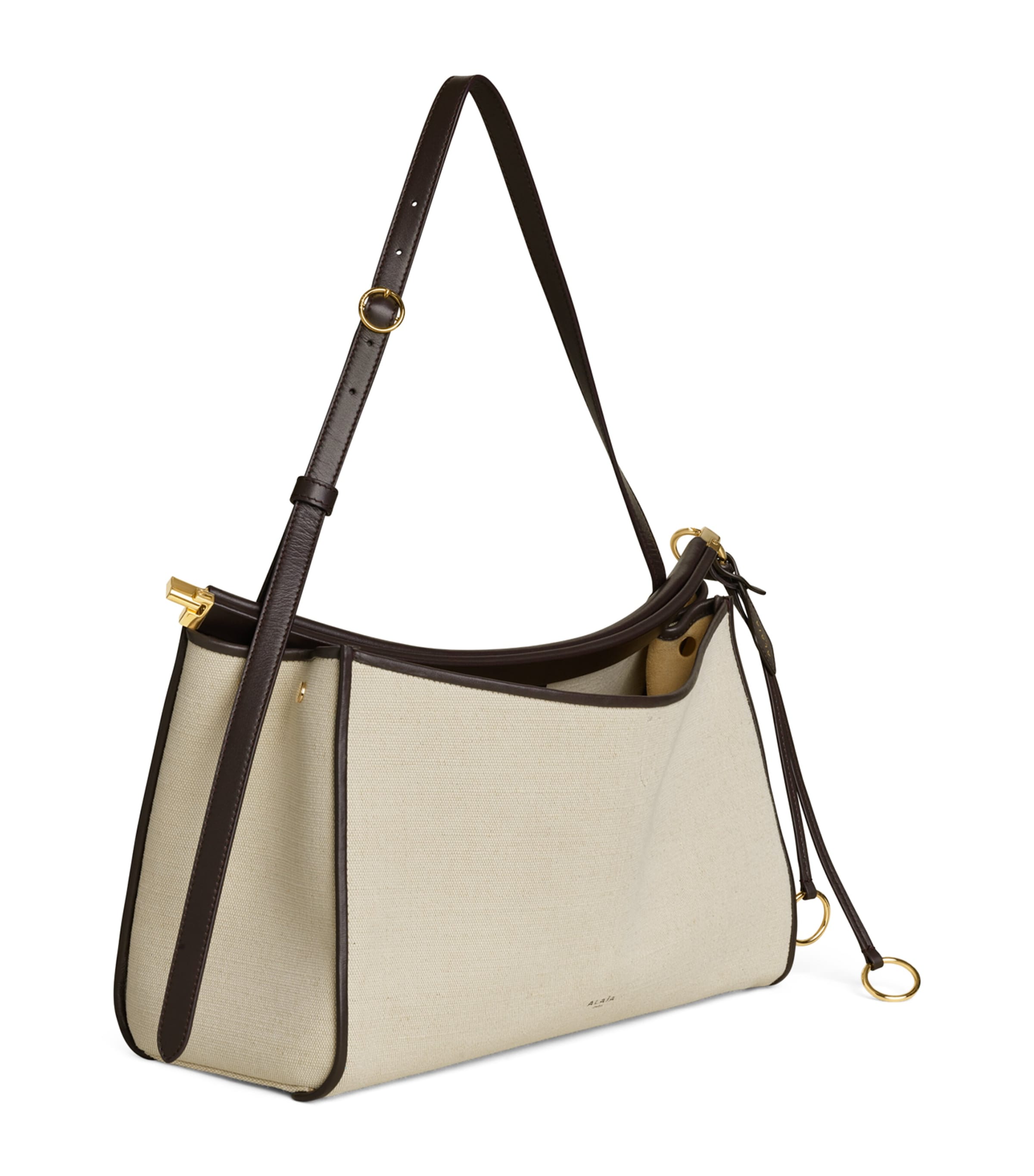 Alaïa Leather Le Click Pocket 35 Shoulder Bag Natural Image 2