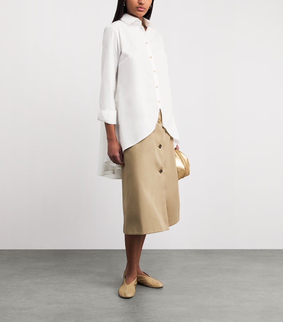 Palmer//Harding Womens Stretch-Cotton Rhythm Shirt White Cotton Twill Image 2