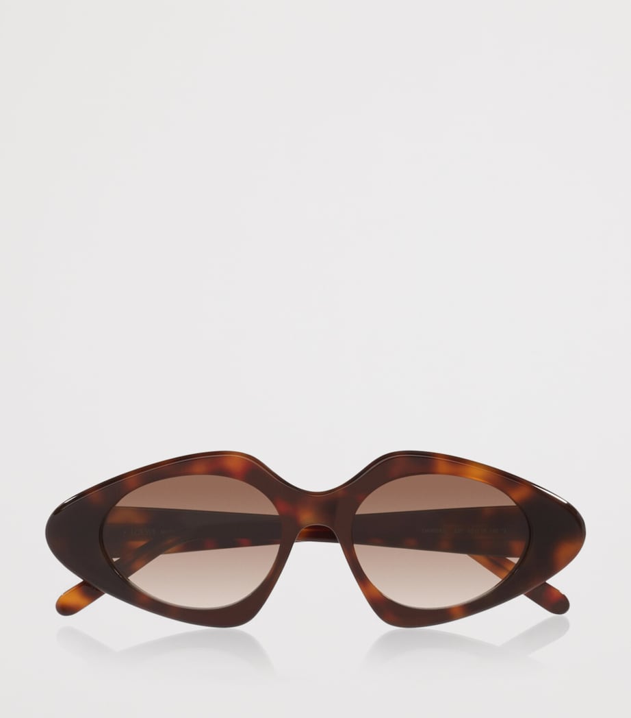 LOEWE Tortoiseshell Triangle Slim Sunglasses Brown Image 4