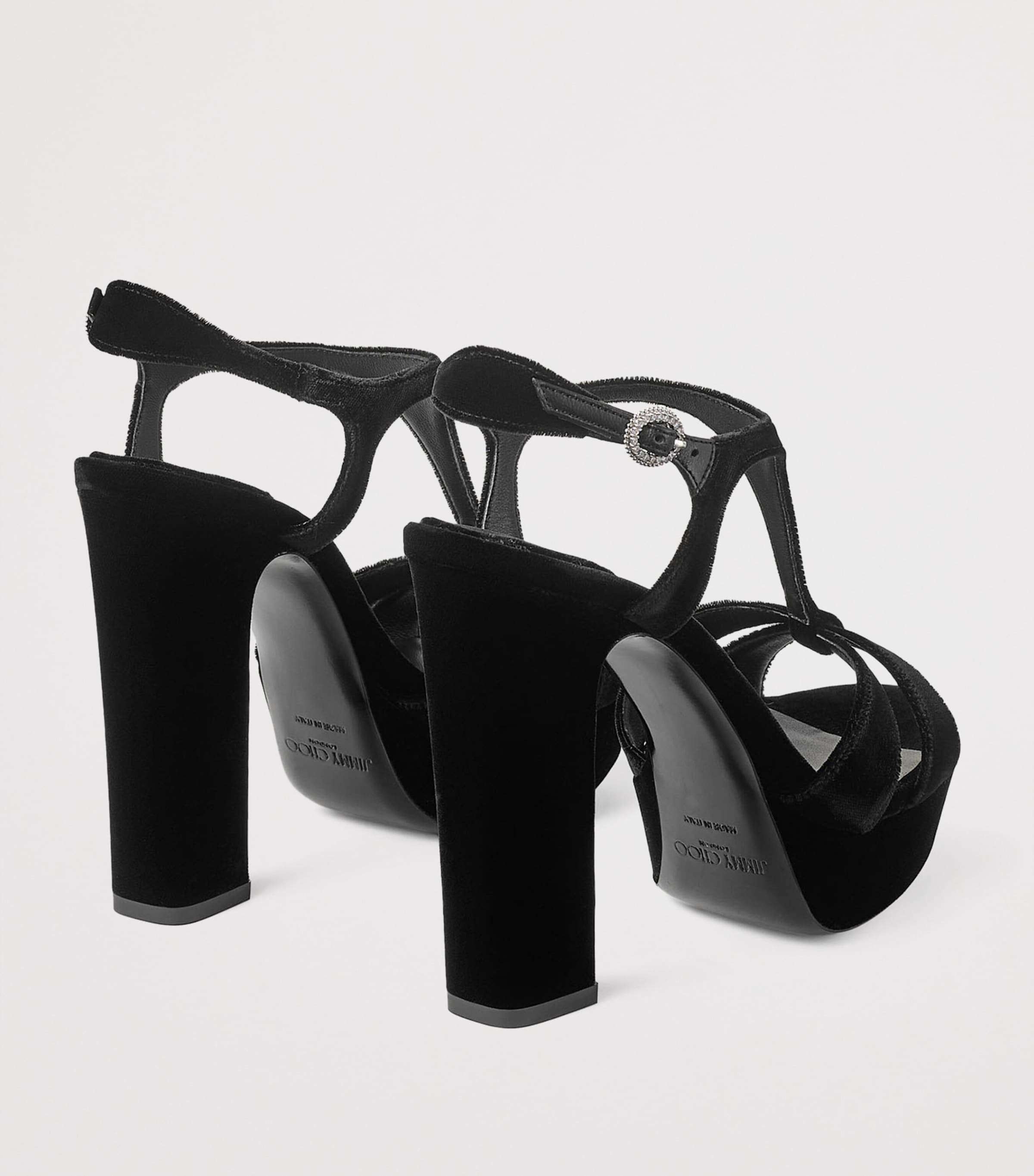 Kesia 120 Velvet Sandals BLACK Image 4