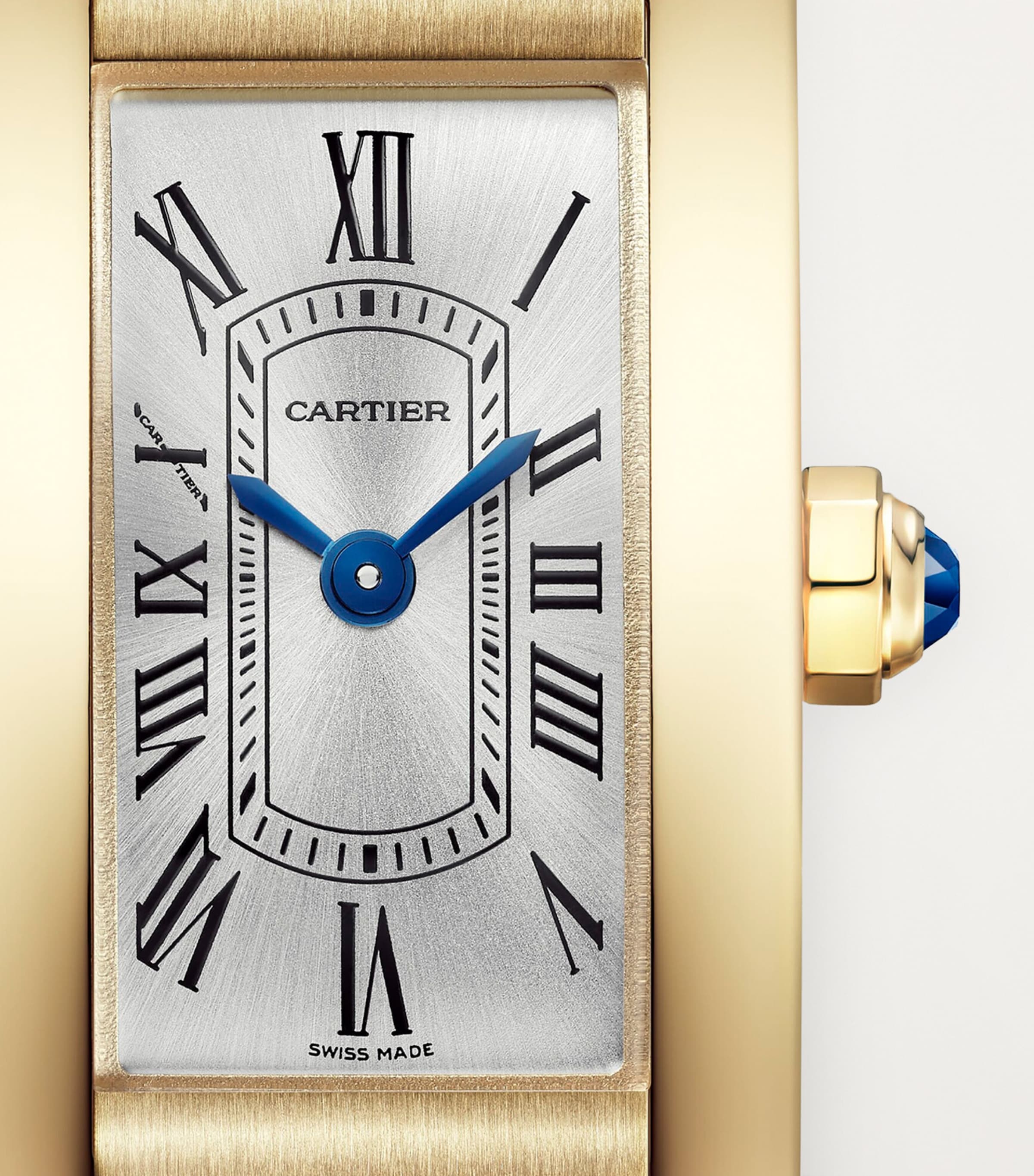 Cartier Mini Yellow Gold and Sapphire Tank Américaine Watch