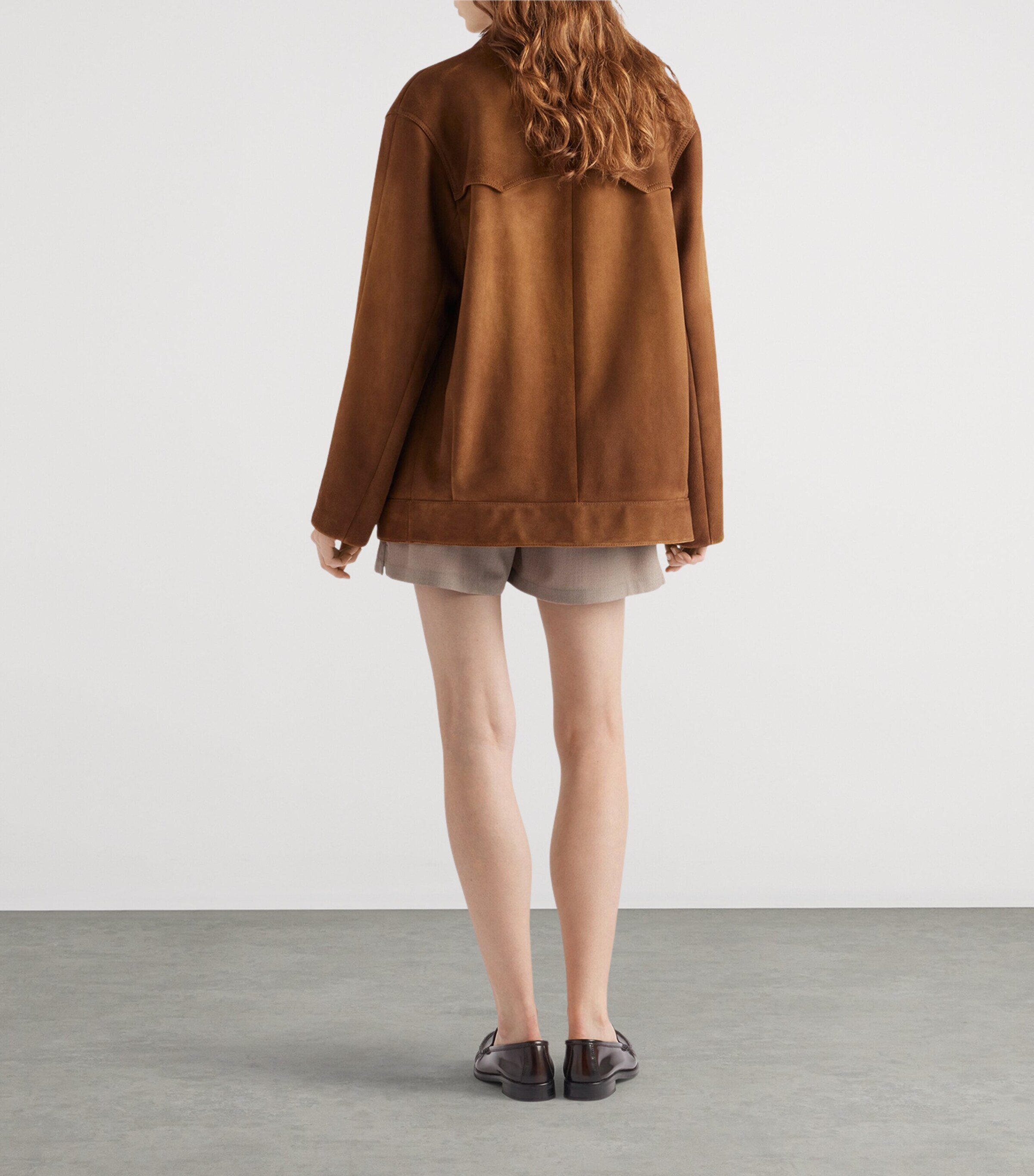 Prada Womens Lambskin Suede Jacket Image 5
