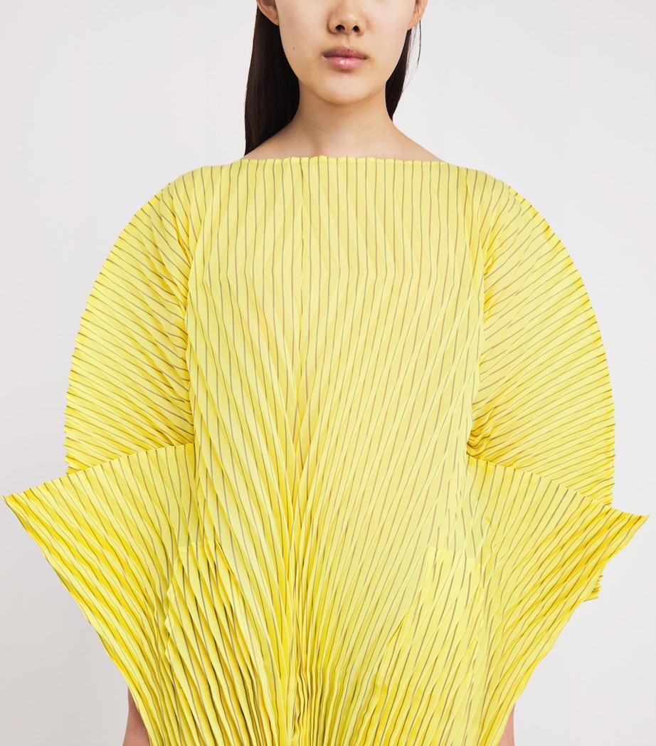 Machine Pleats Stripe Dress YELLOW-HUED Image 4