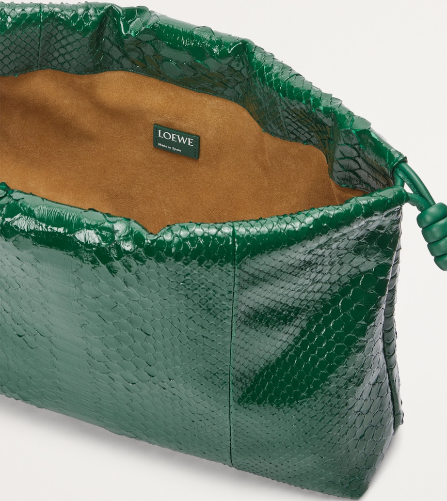 Large Patent Python Flamenco Purse EMERALD GREEN Image 10