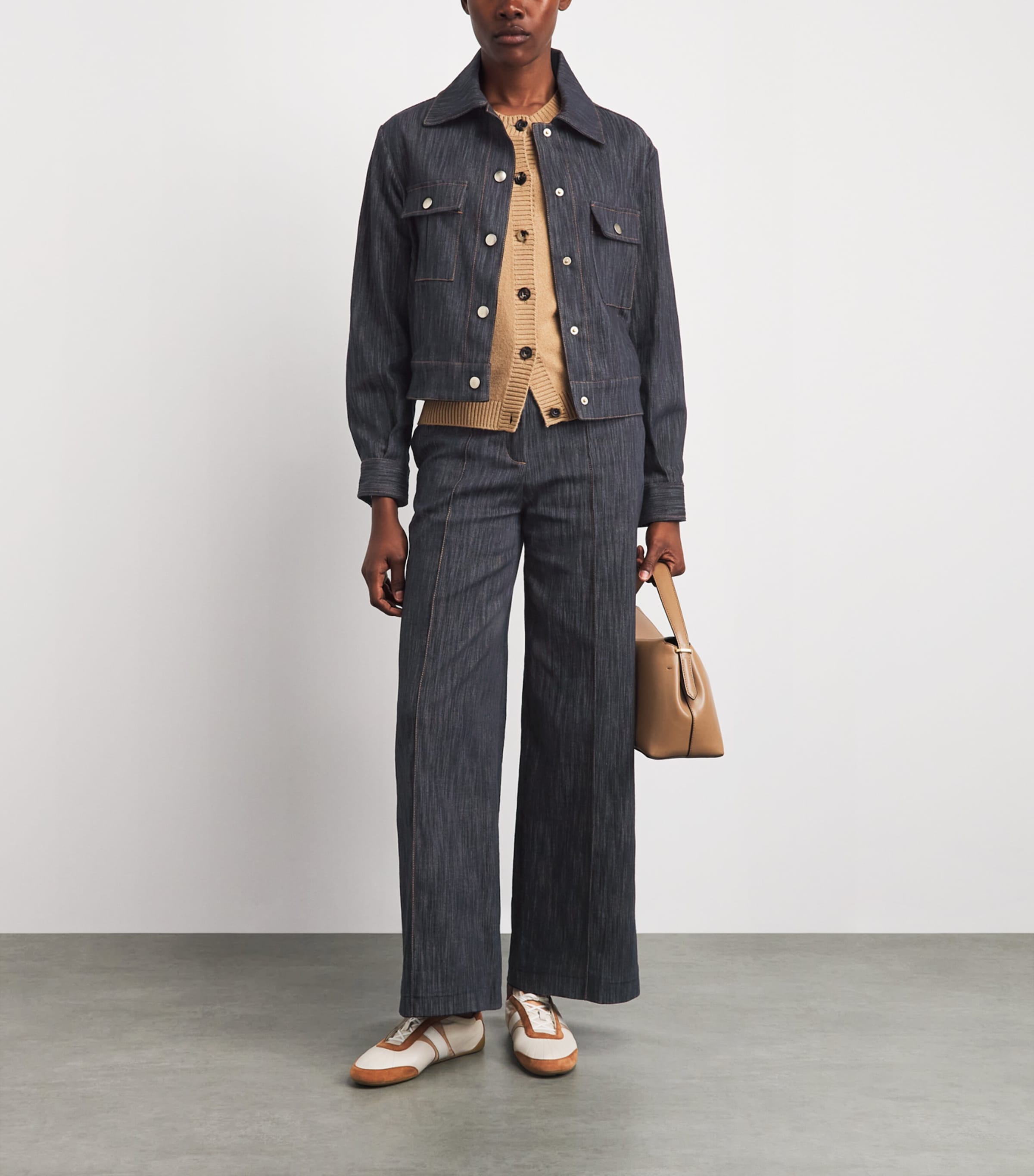 Eleventy Womens Chambray Twin-Pocket Jacket Blu Image 2