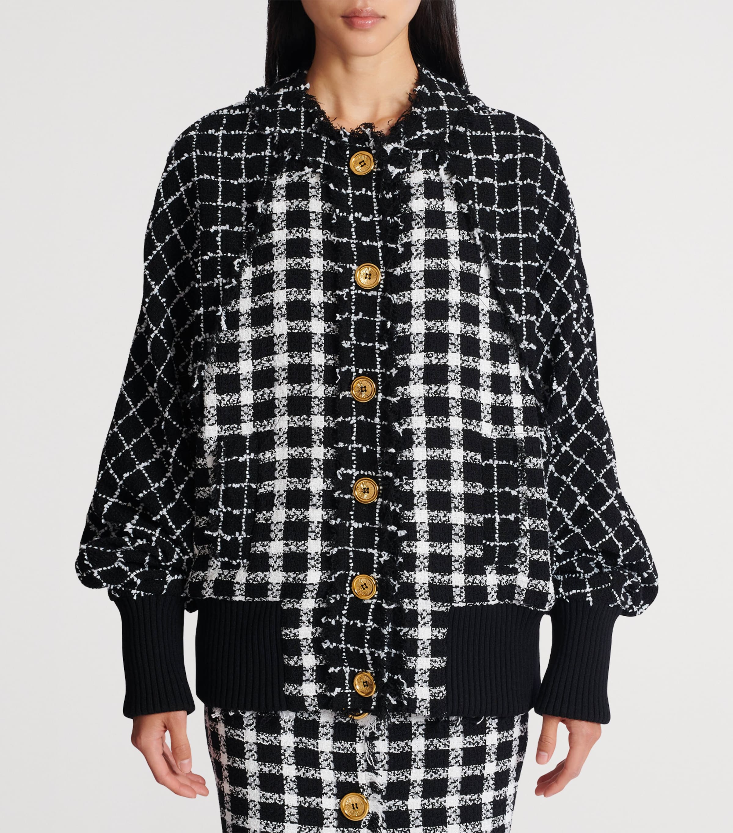 Tweed Bomber Jacket EAB NOIR/BLANC Image 4