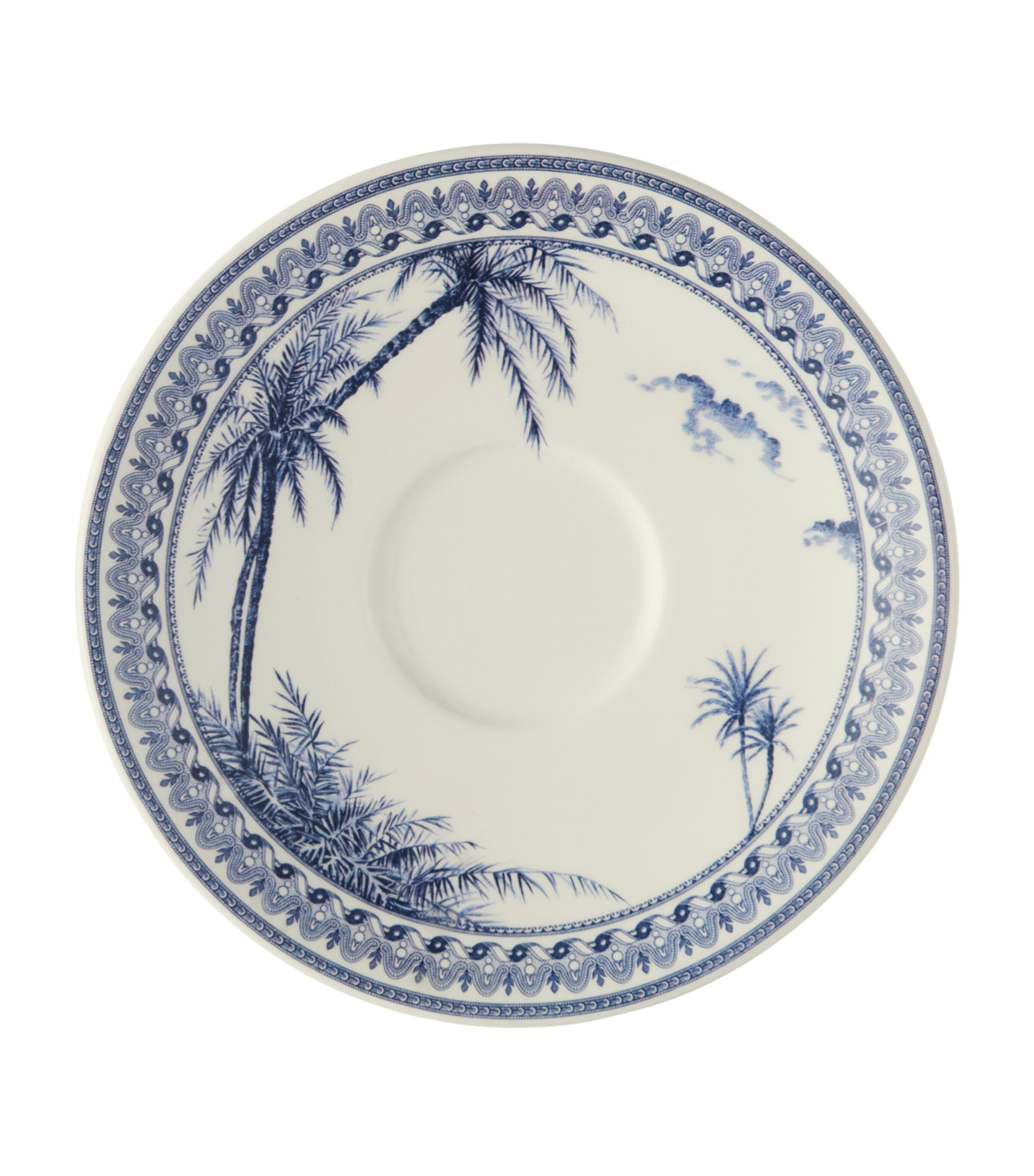 Ceramic Dépareillé Teacup and Saucer BLUE Image 3