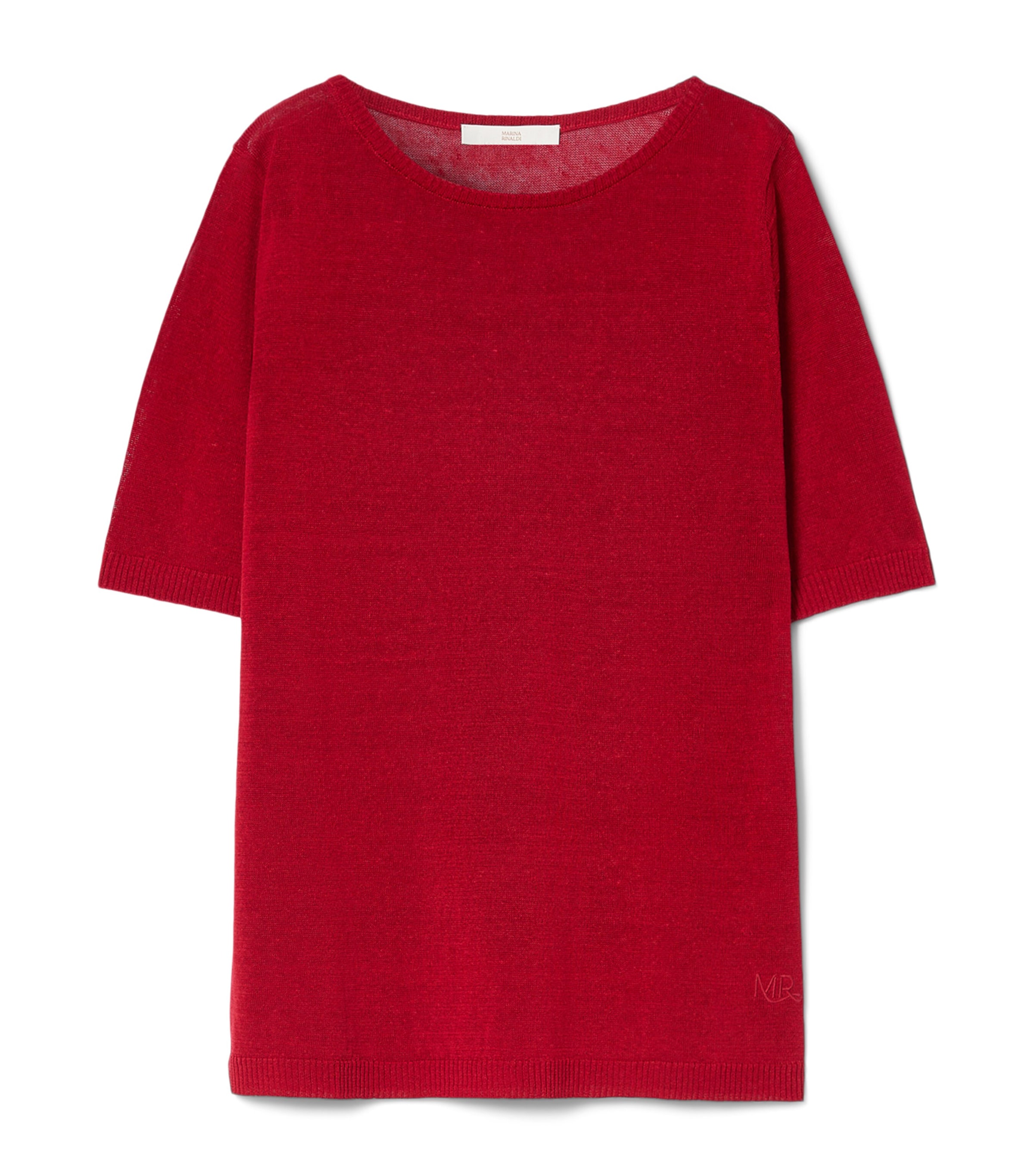 Marina Rinaldi Womens Linen-Blend T-Shirt Cherry Image 1