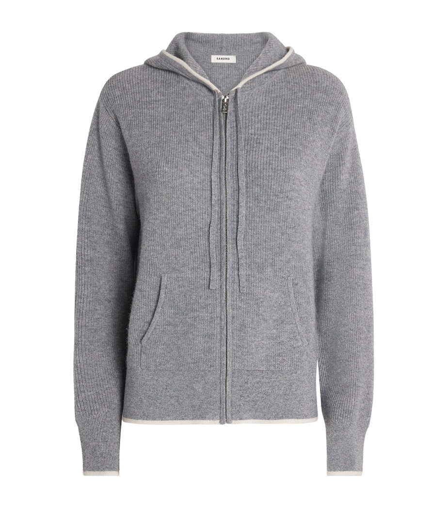 Wool Zip-Up Sweater GREY Image 1
