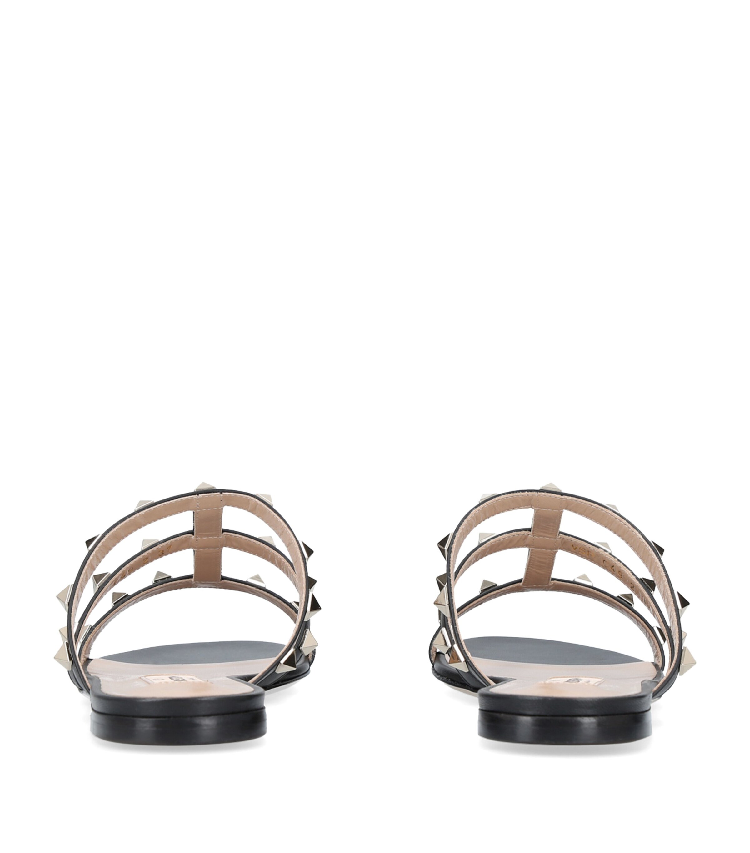 Valentino Garavani Leather Rockstud Sandals Black Image 4