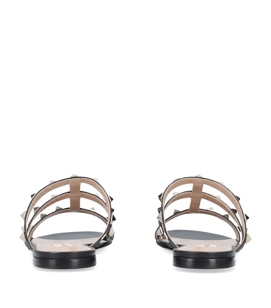 Valentino Garavani Leather Rockstud Sandals Black Image 4