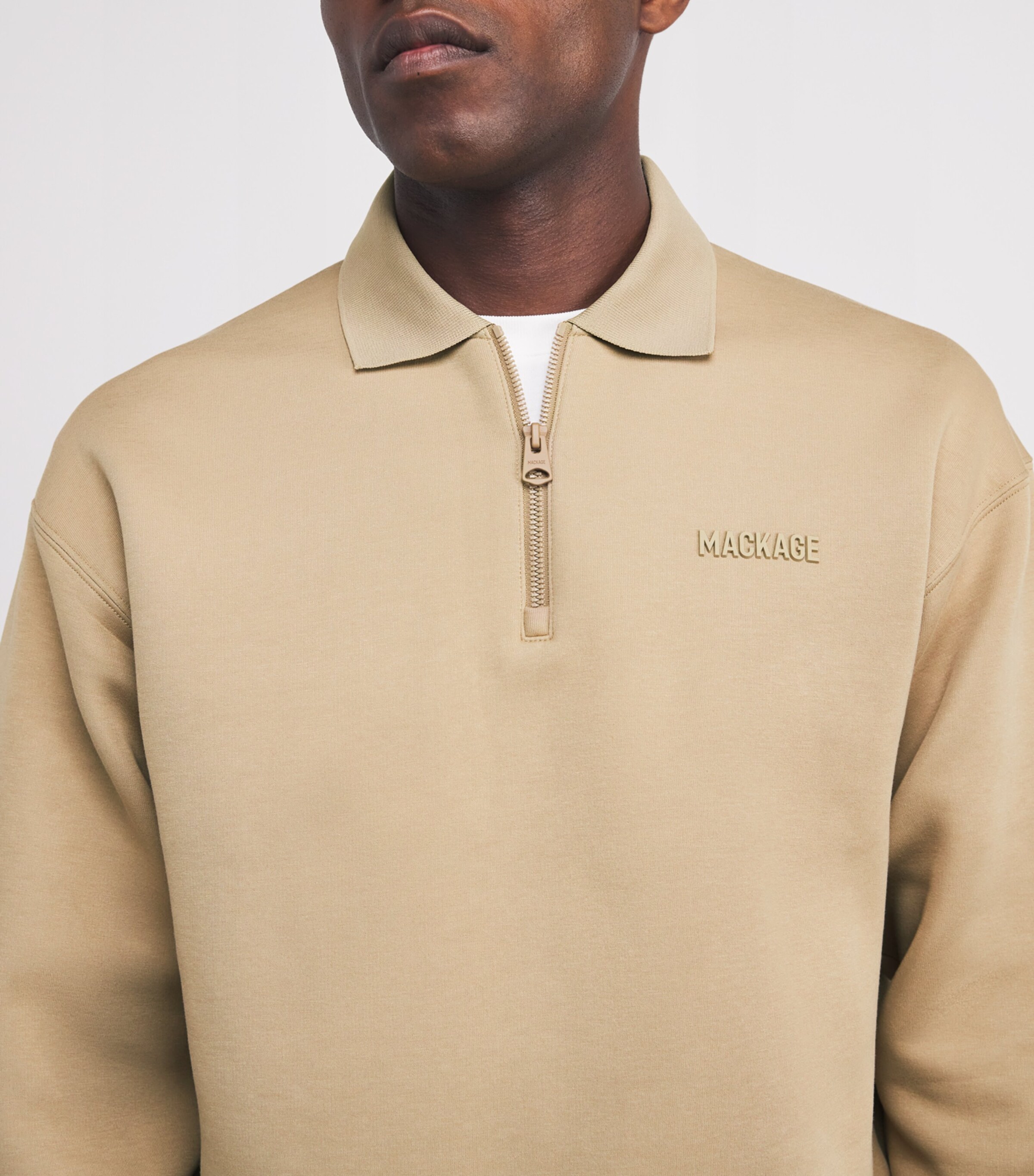 Mackage Mens Double-Face Jersey Felix Sweatshirt Light Camel Image 6