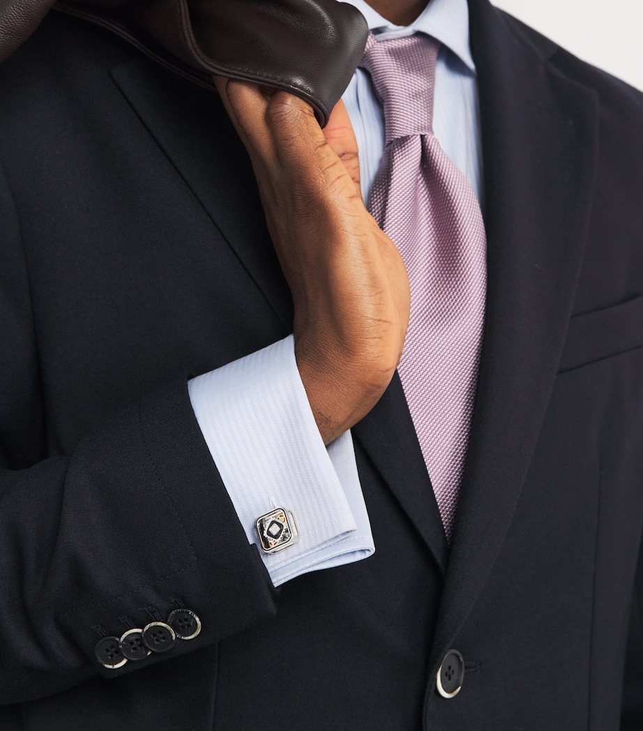 Metal Quadrato Gear Cufflinks SILVER Image 5