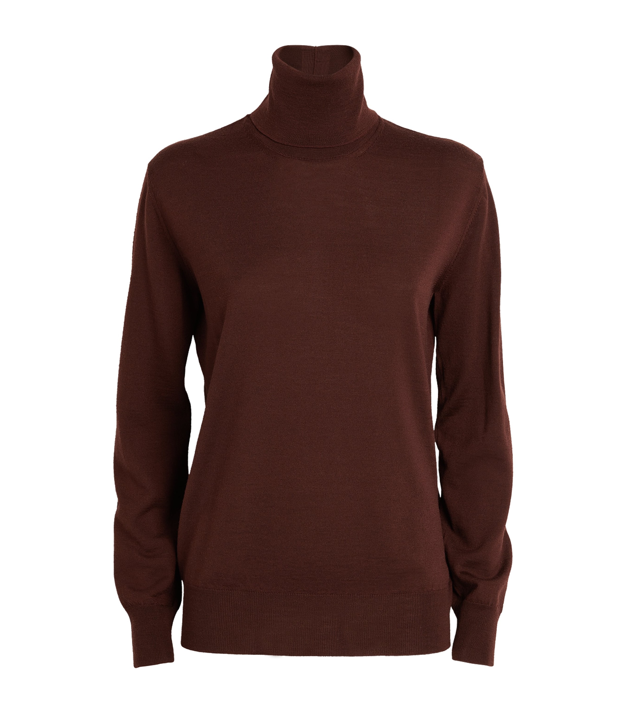 Shop Jil Sander Merino Wool Rollneck Sweater In Brown