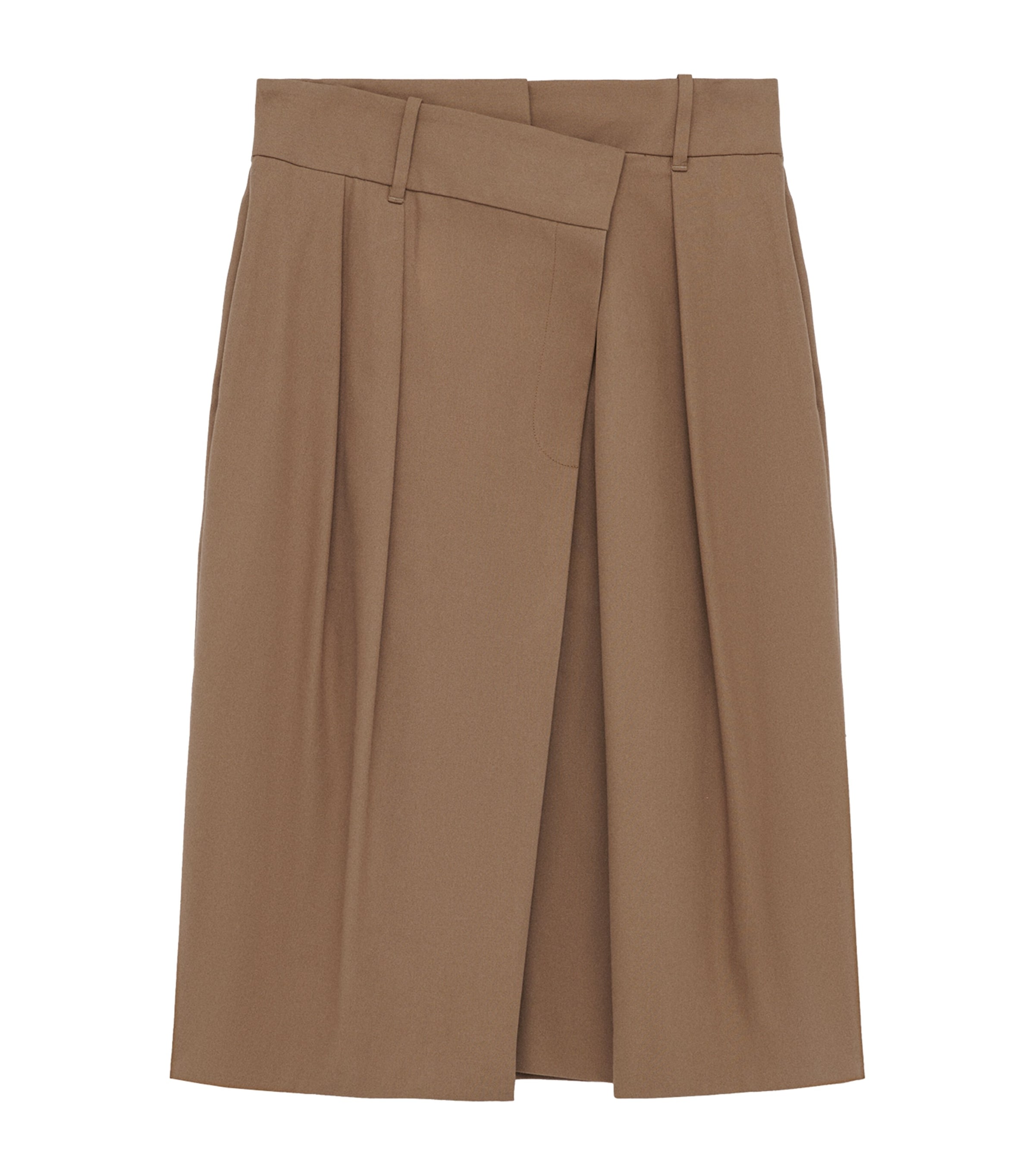 Loewe Womens Beige Wrap-over Knee-length Cotton-silk Blend Skirt In Sand