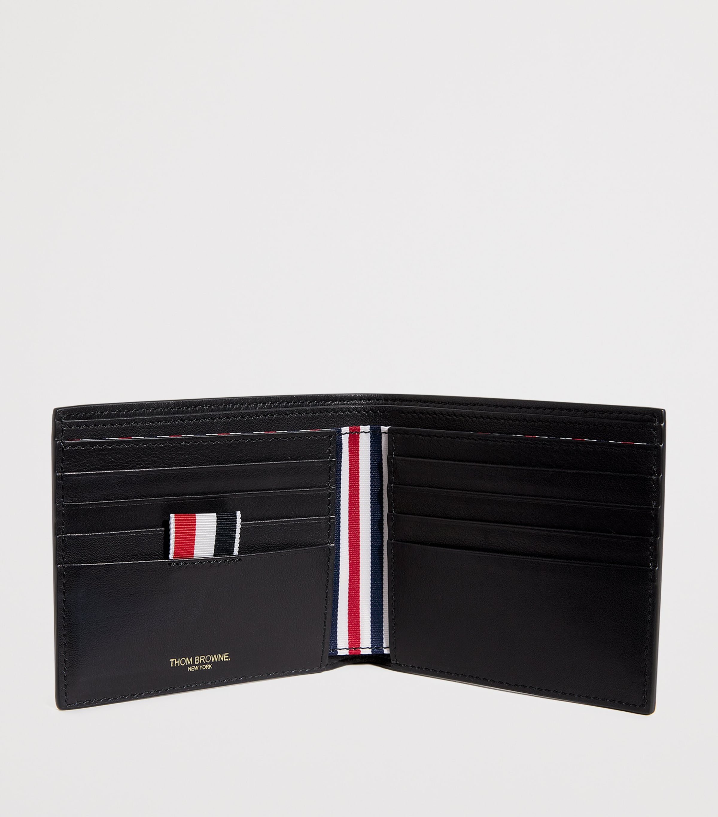 Thom Browne Leather Bifold Wallet Black Image 2