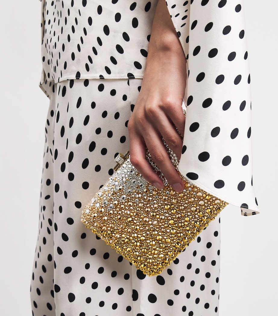 Judith Leiber Slim Slide Gradient Caviar Clutch Bag Champagne Aurum Mlti Image 2