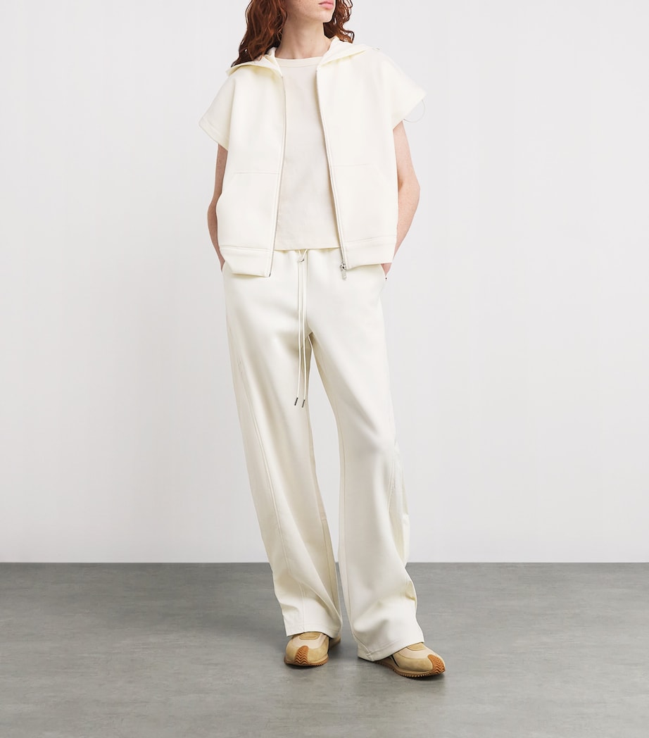 Cotton-Blend Jersey and Canvas Sweatpants WHITE Image 2