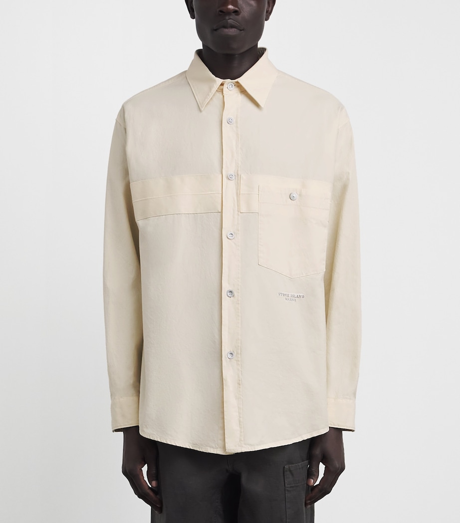 Stone Island Mens Organic Cotton Garment-Dyed Overshirt Image 4