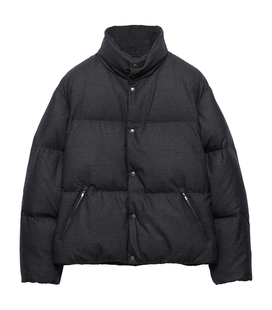Prada Mens Cashmere Puffer Jacket Grey Image 1