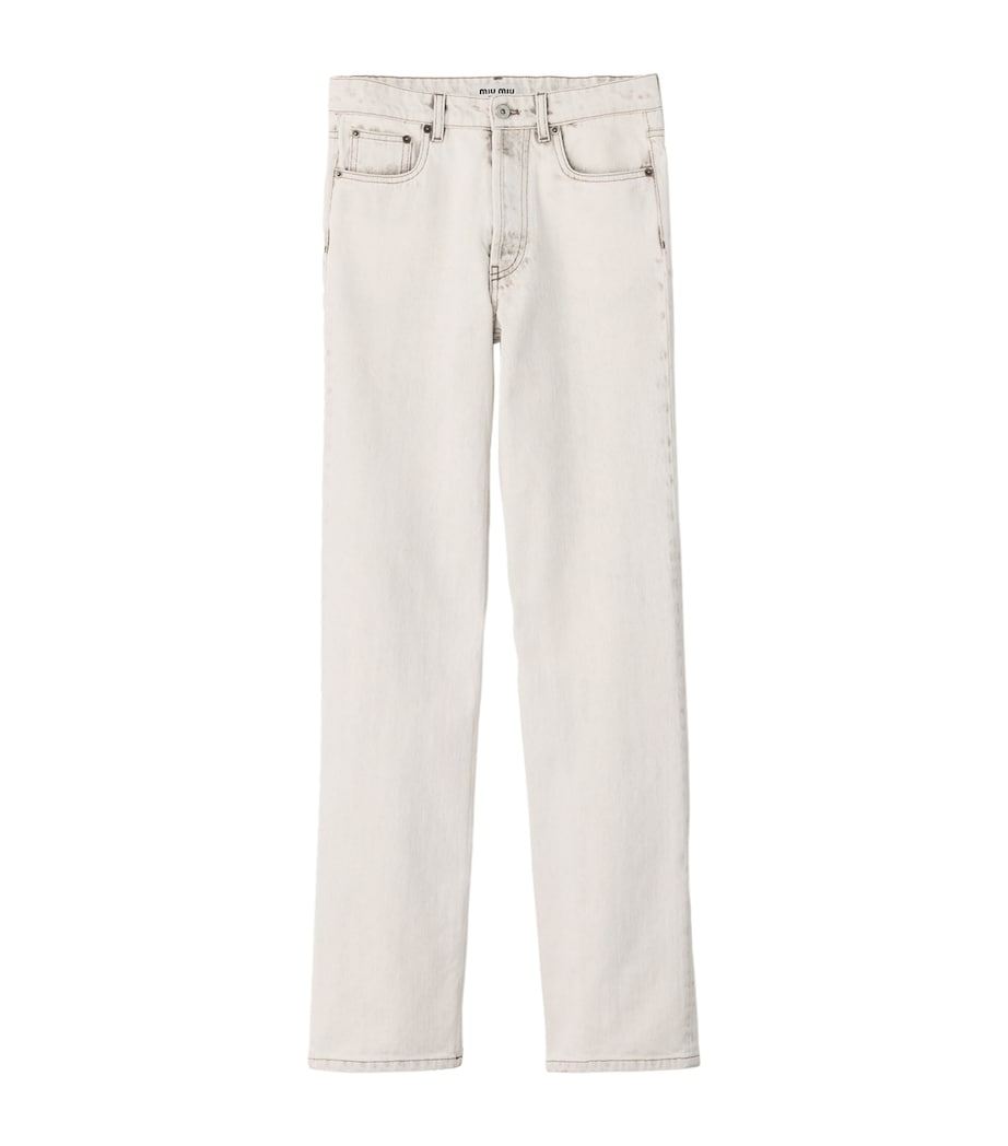 Miu Miu Womens Mid-Rise Straight Jeans Image 1