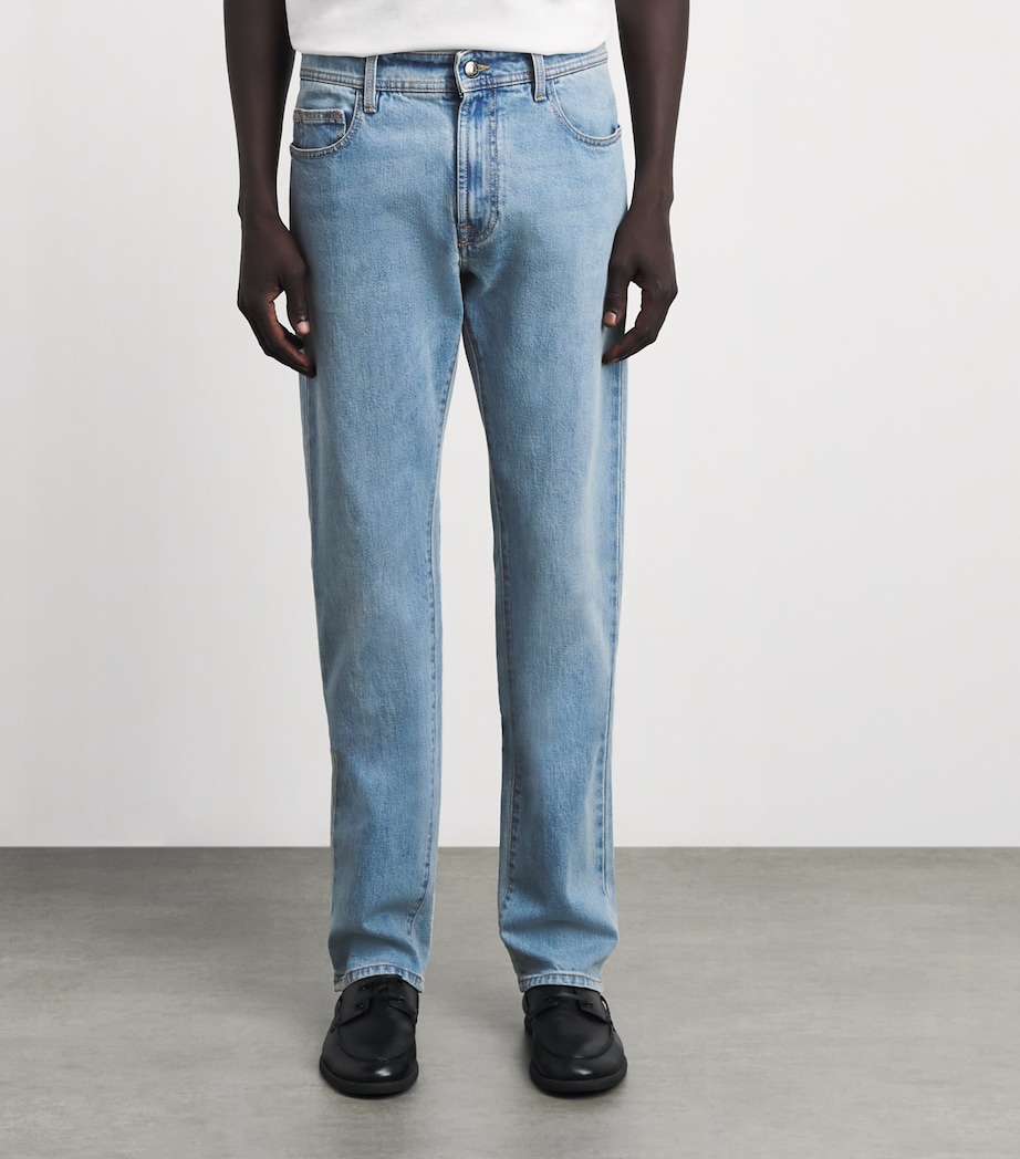 Canali Mens Straight Jeans Image 4
