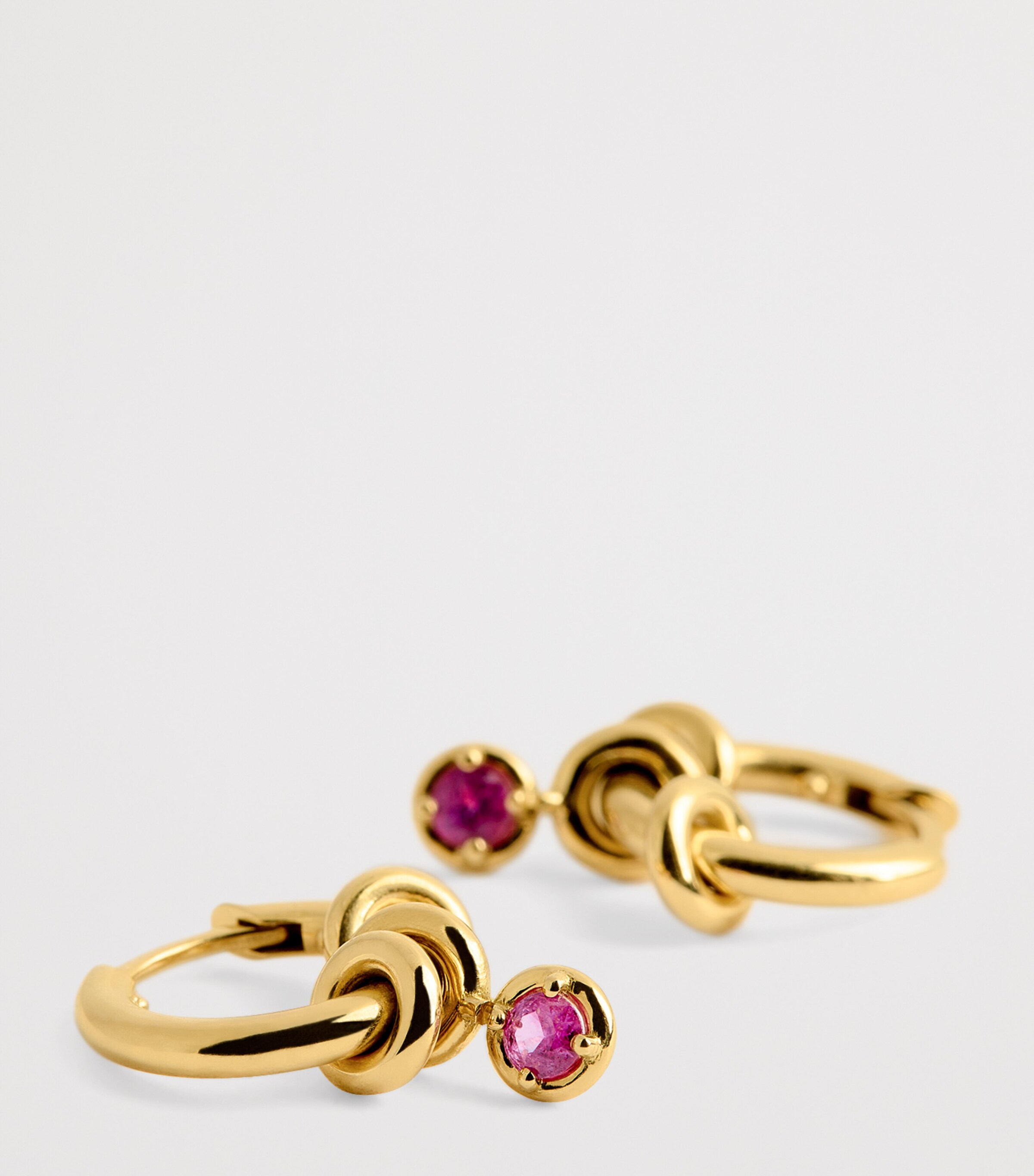 Yellow Gold and Sapphire Zahra Hoop Earrings YELLOW GOLD Image 5