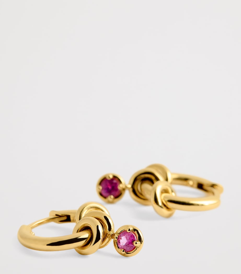Yellow Gold and Sapphire Zahra Hoop Earrings YELLOW GOLD Image 5