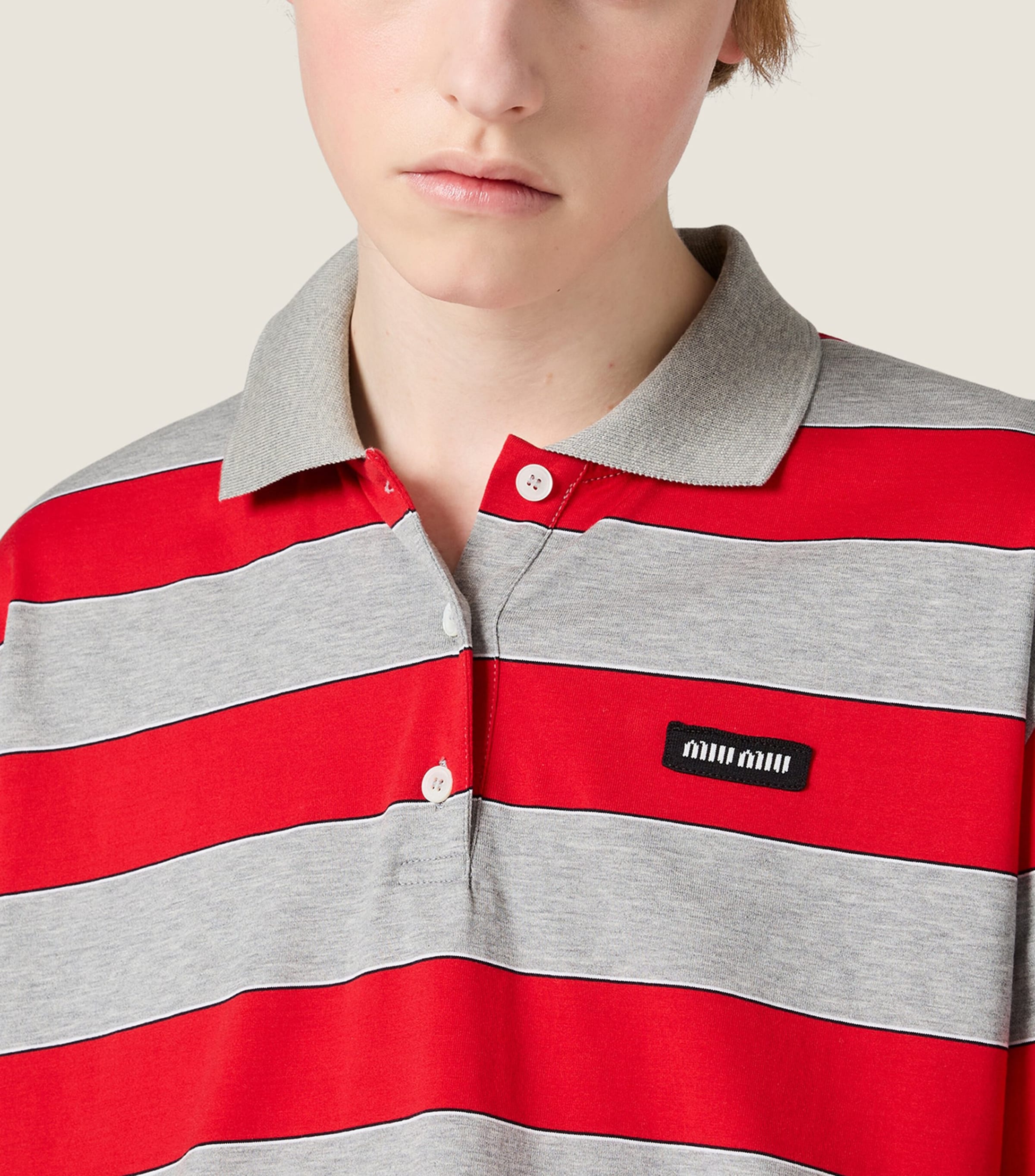 Miu Miu Womens Cotton Stripe Rugby Shirt Image 4