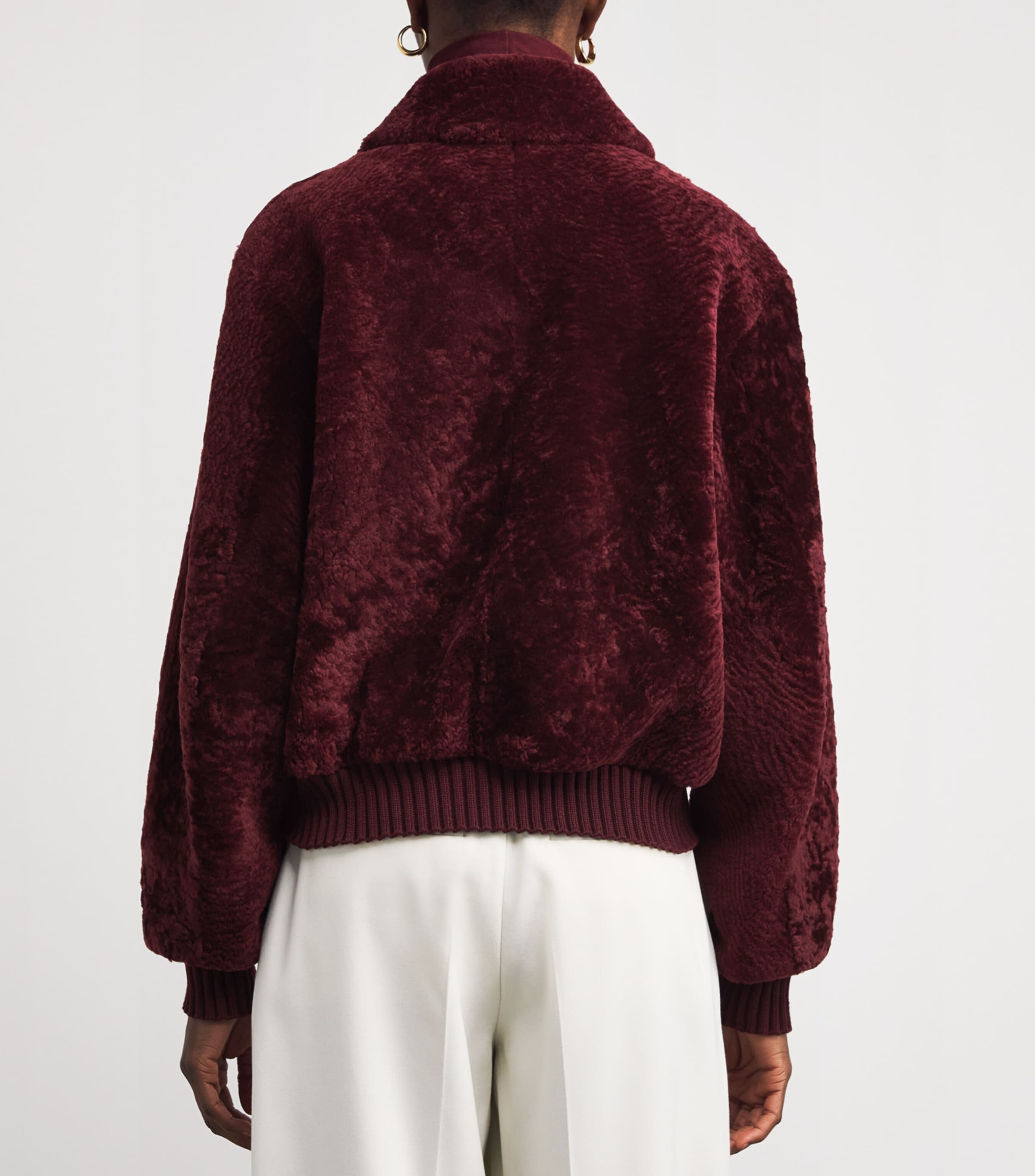 Shearling Alpes Bomber Jacket CHERRY Image 4