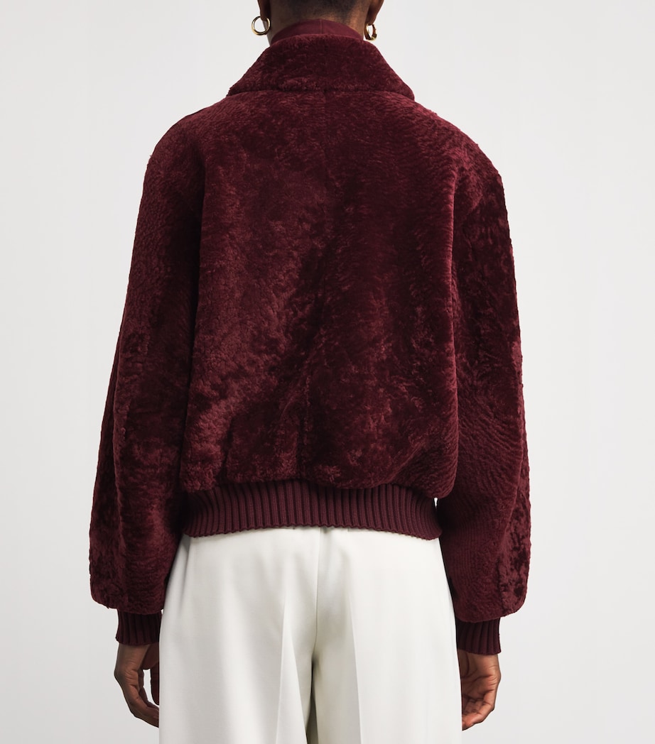 Shearling Alpes Bomber Jacket CHERRY Image 4