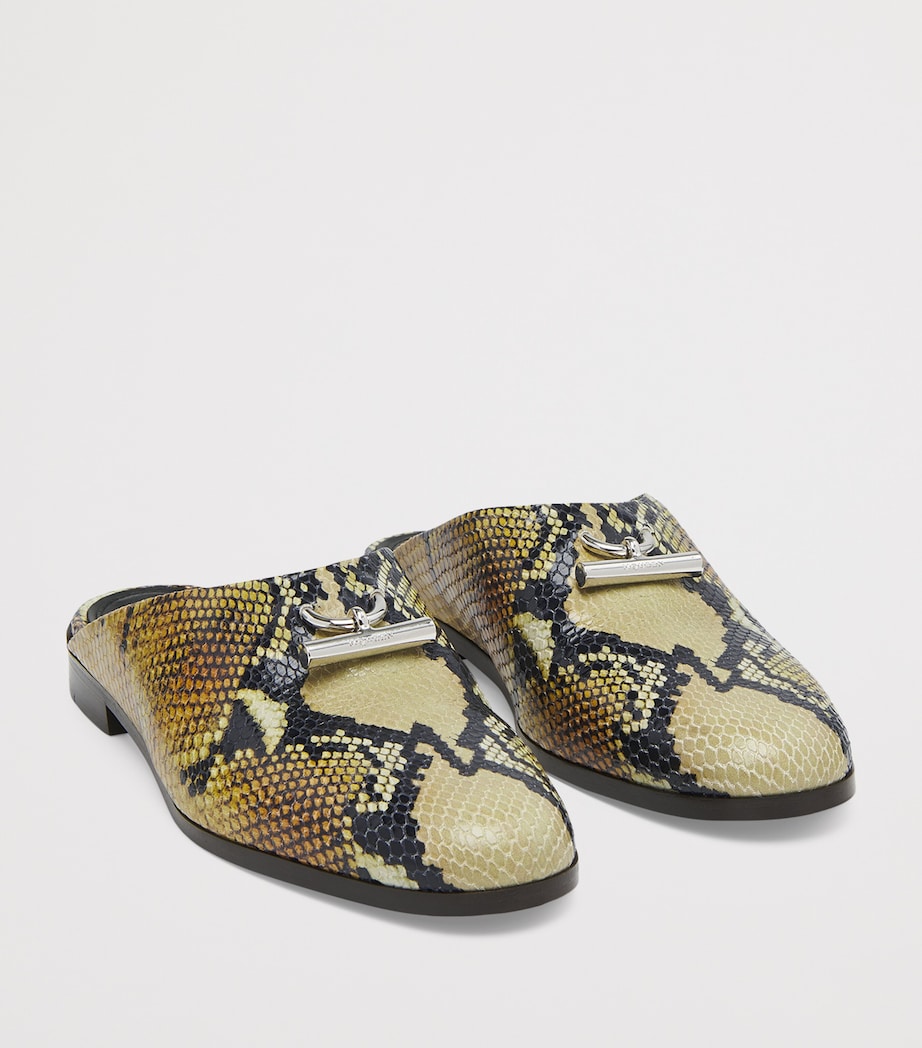 Leather Snake Print T-Bar Mules 8486 Image 3