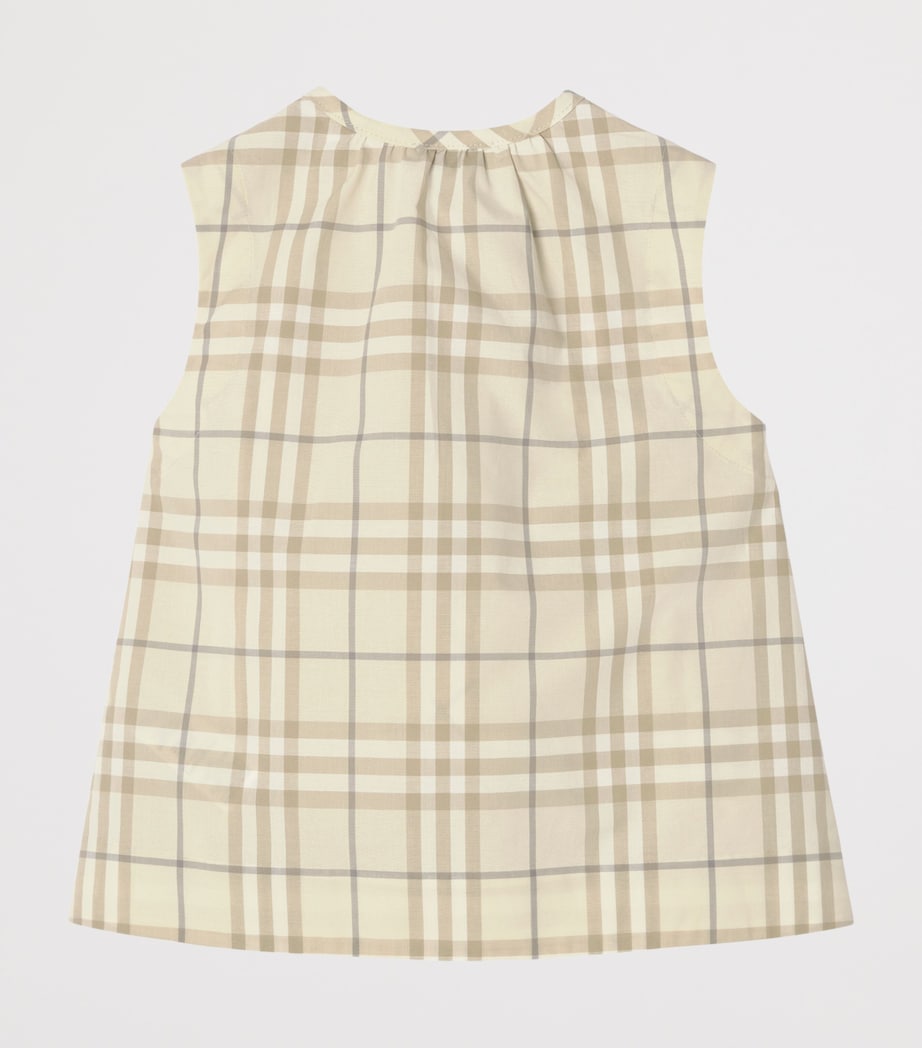 Burberry Kids Cotton Check Top (4-12 Years) Sesame Beige Ip Chk Image 2