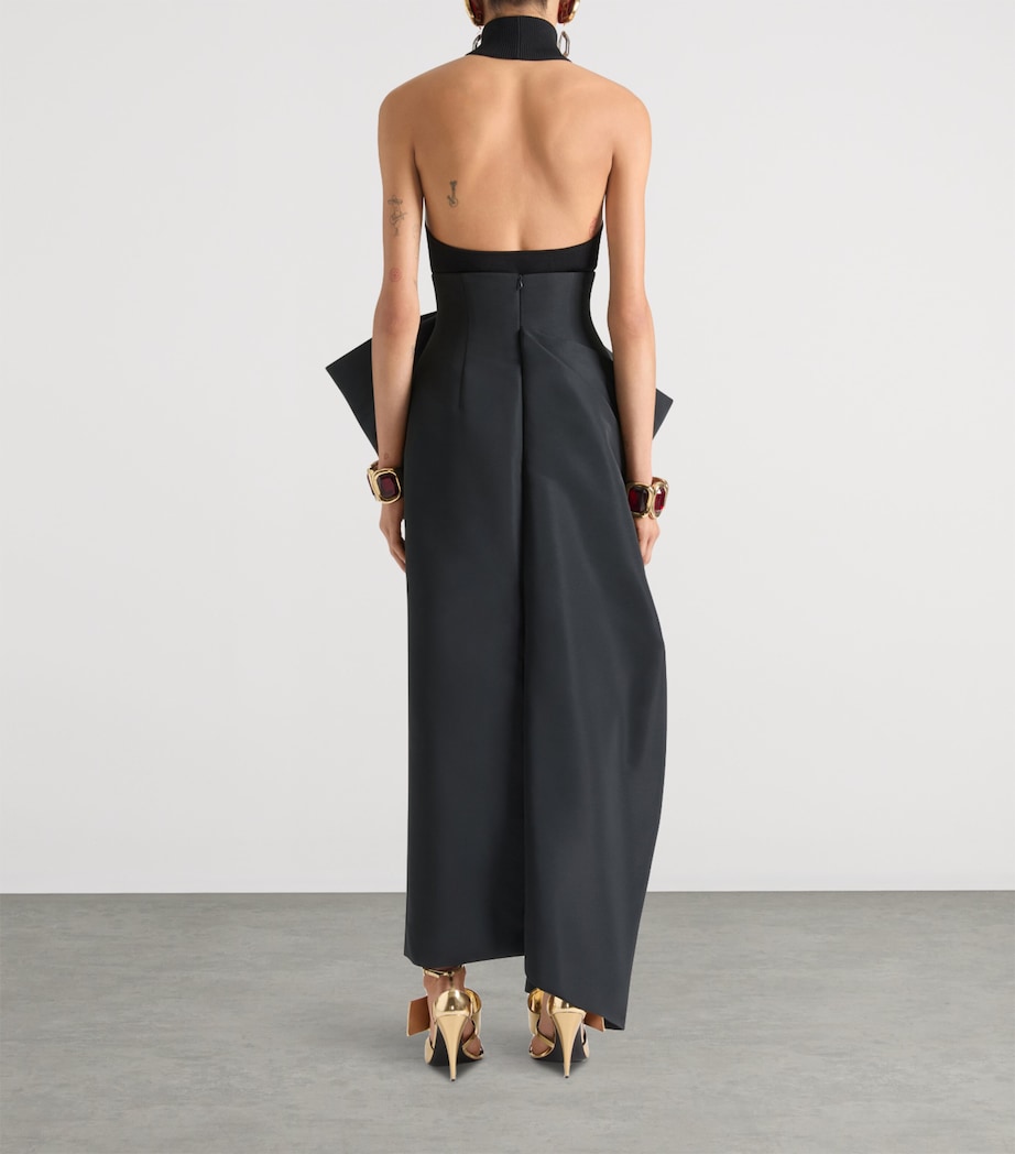 Bow-Detail Maxi Skirt BLACK Image 3