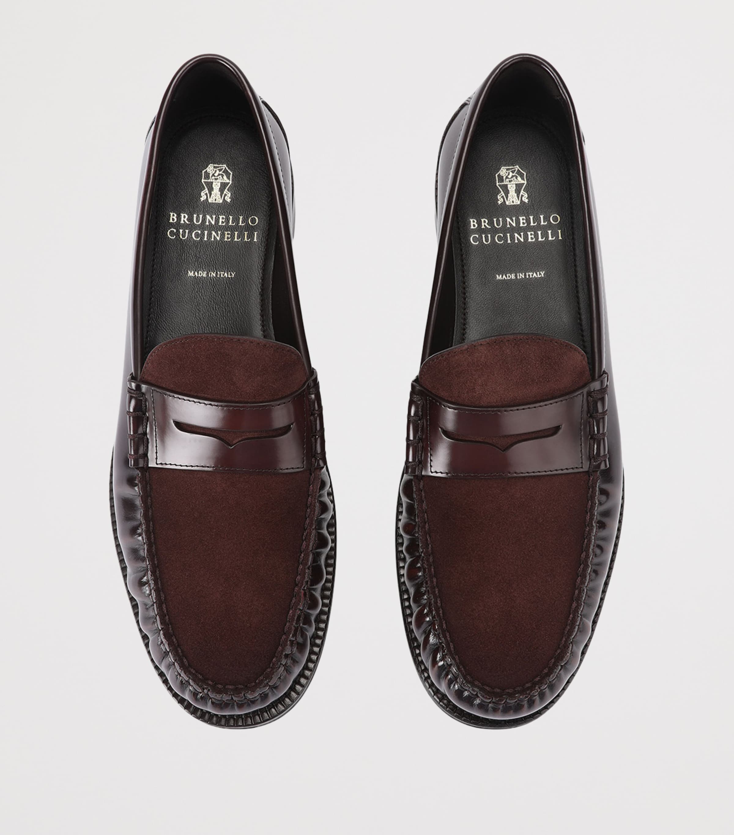 Brunello Cucinelli Patent Leather Penny Loafers Dark Brown Image 4