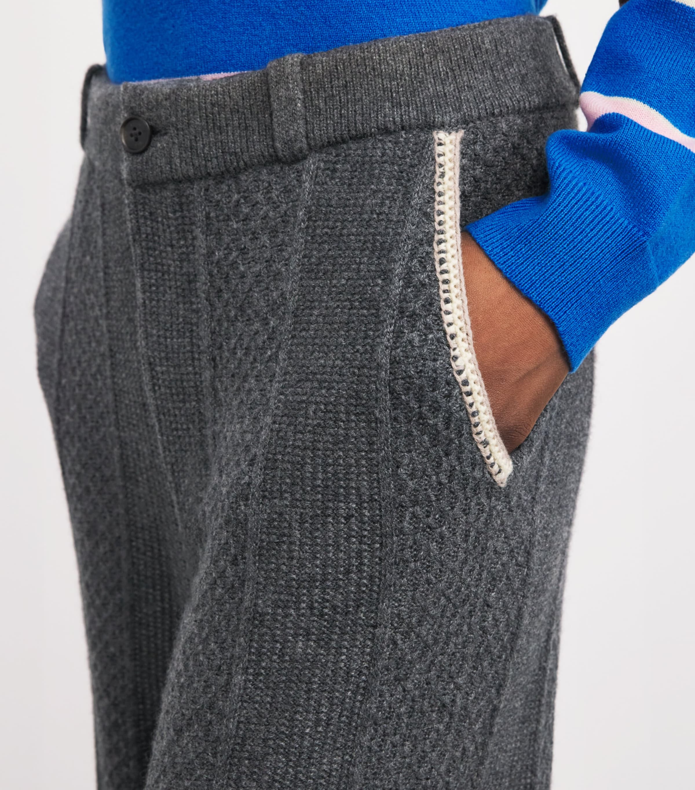 Wool-Cashmere Tailored Trousers CHARCOAL Image 6