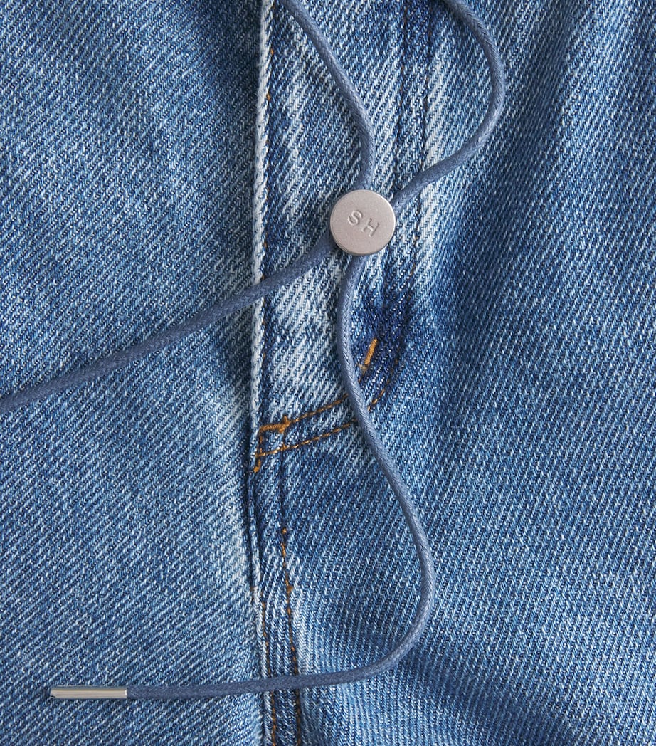 STILL HERE Womens Cool Denim Shorts Classic Blue Image 6