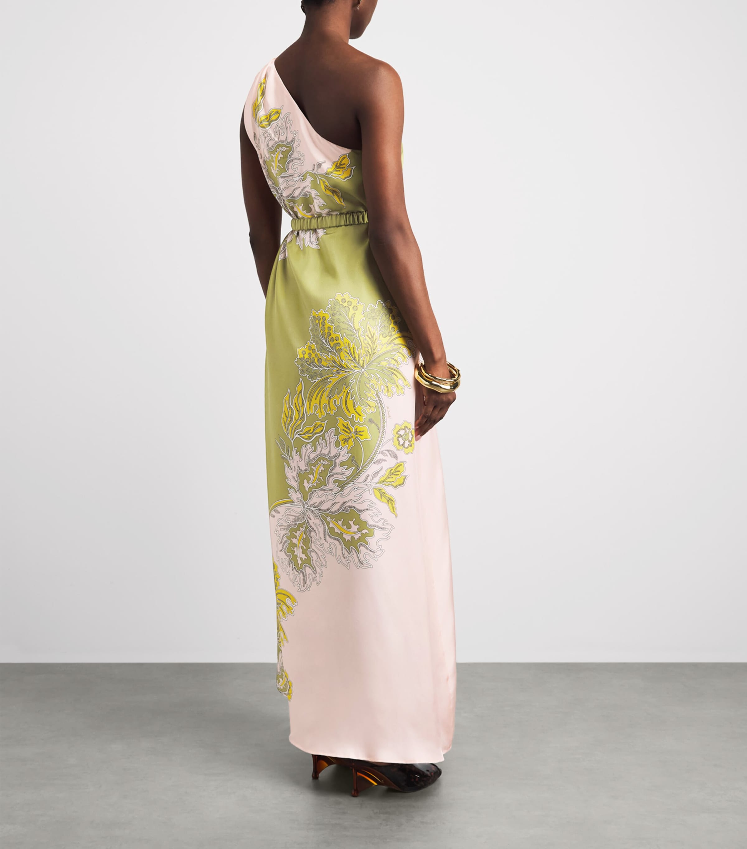La Doublej Womens Silk One-Shoulder Maxi Dress Swathe Placée Image 4