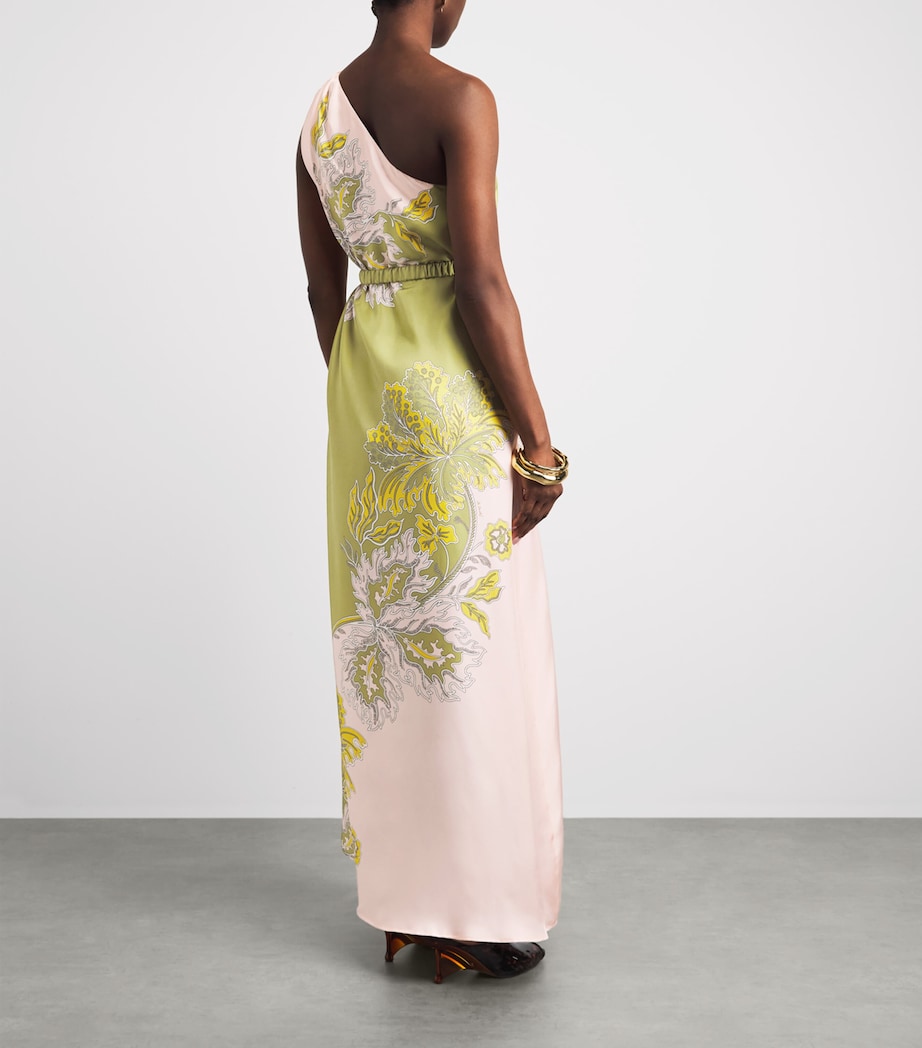 La Doublej Womens Silk One-Shoulder Maxi Dress Swathe Placée Image 4