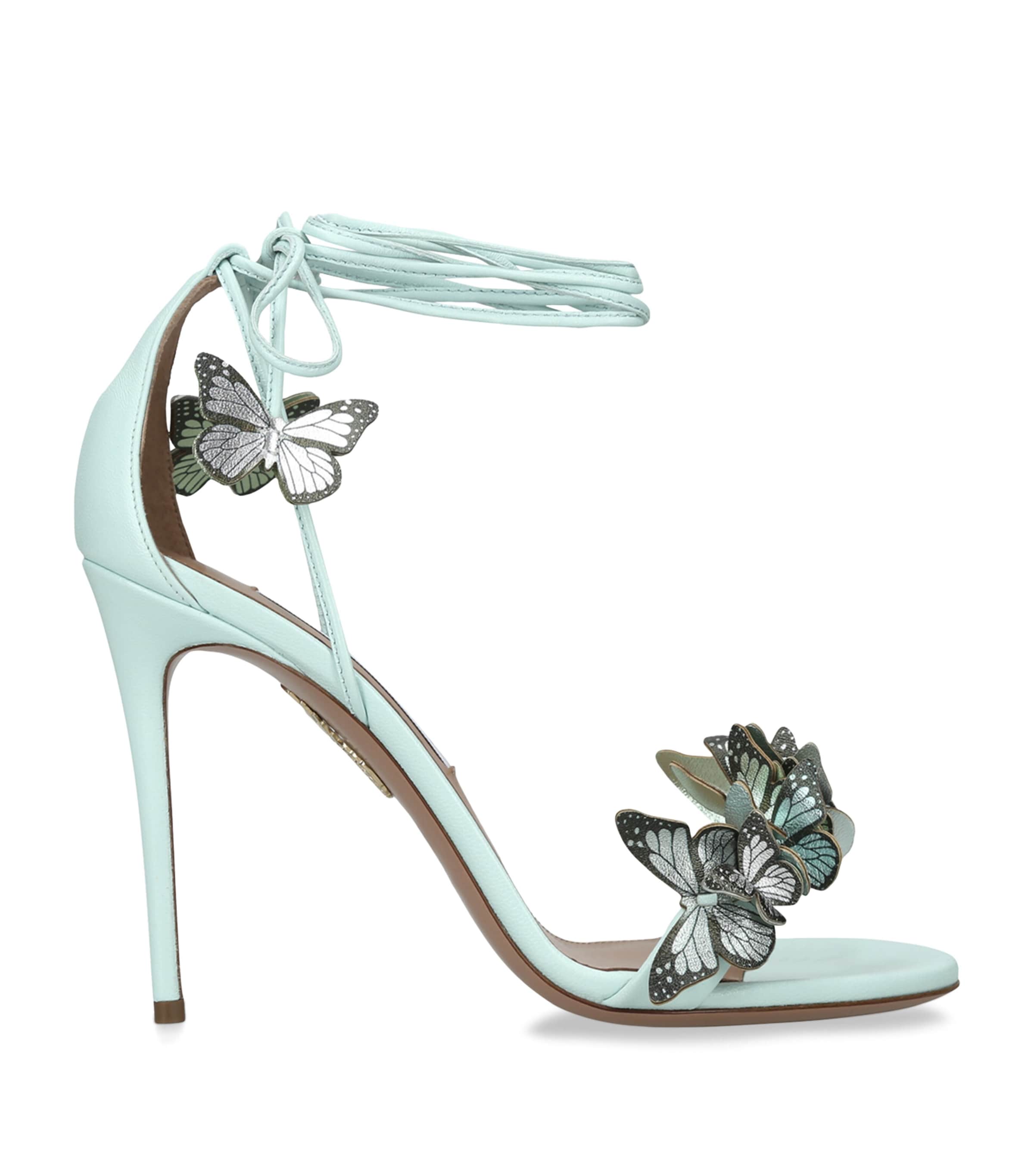 Aquazzura Papillon Heeled Sandals 105 Pale Blue Image 1