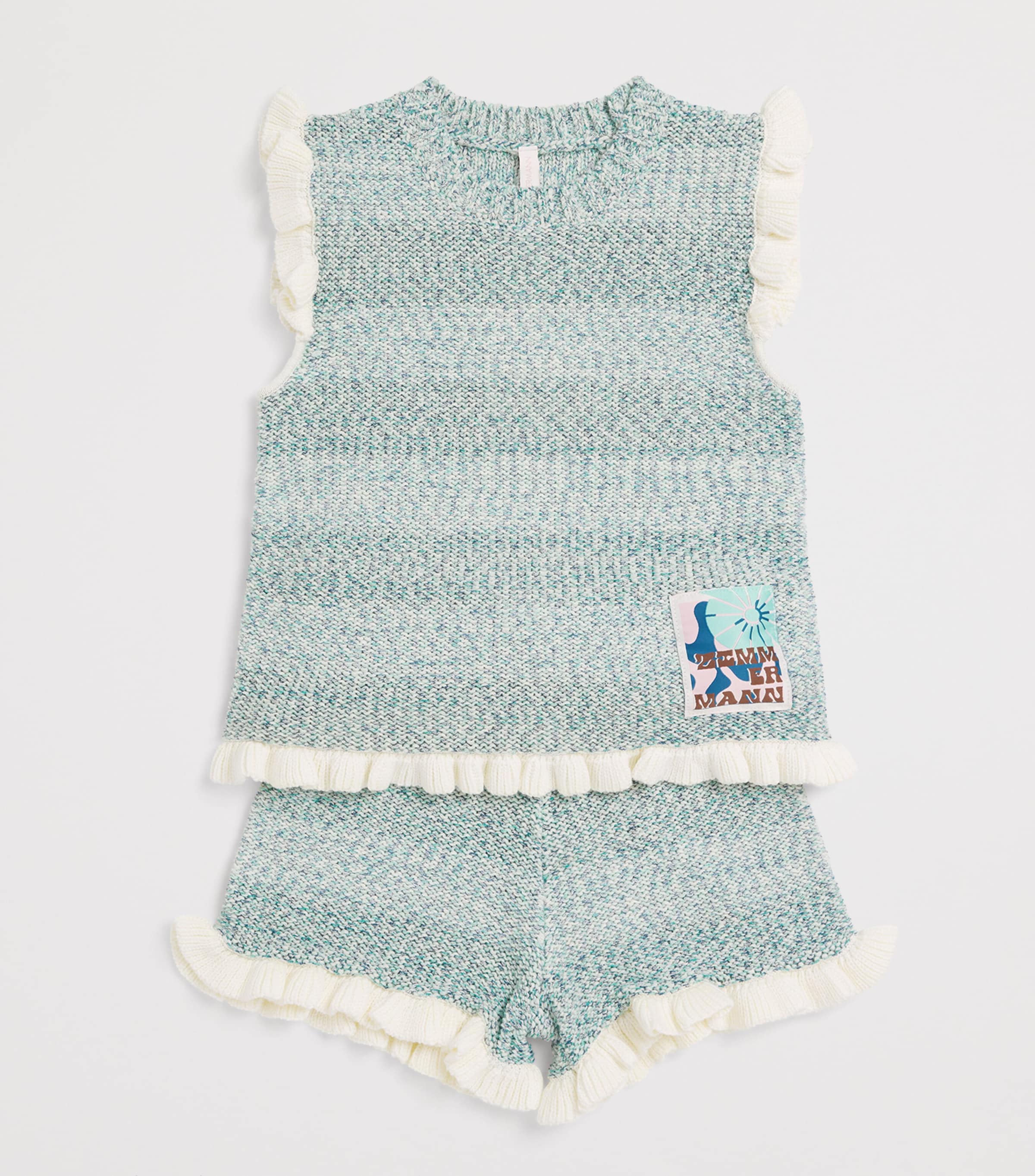 Cotton-Blend Patience Sweater Vest (1-12 Years) AQUA MULTI Image 3