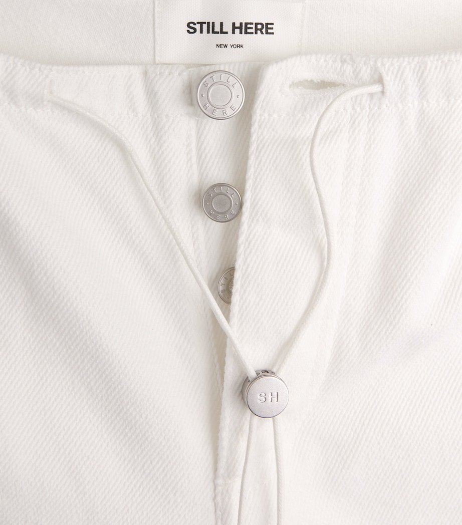 STILL HERE Womens Cool Wide-Leg Jeans Milk Image 6