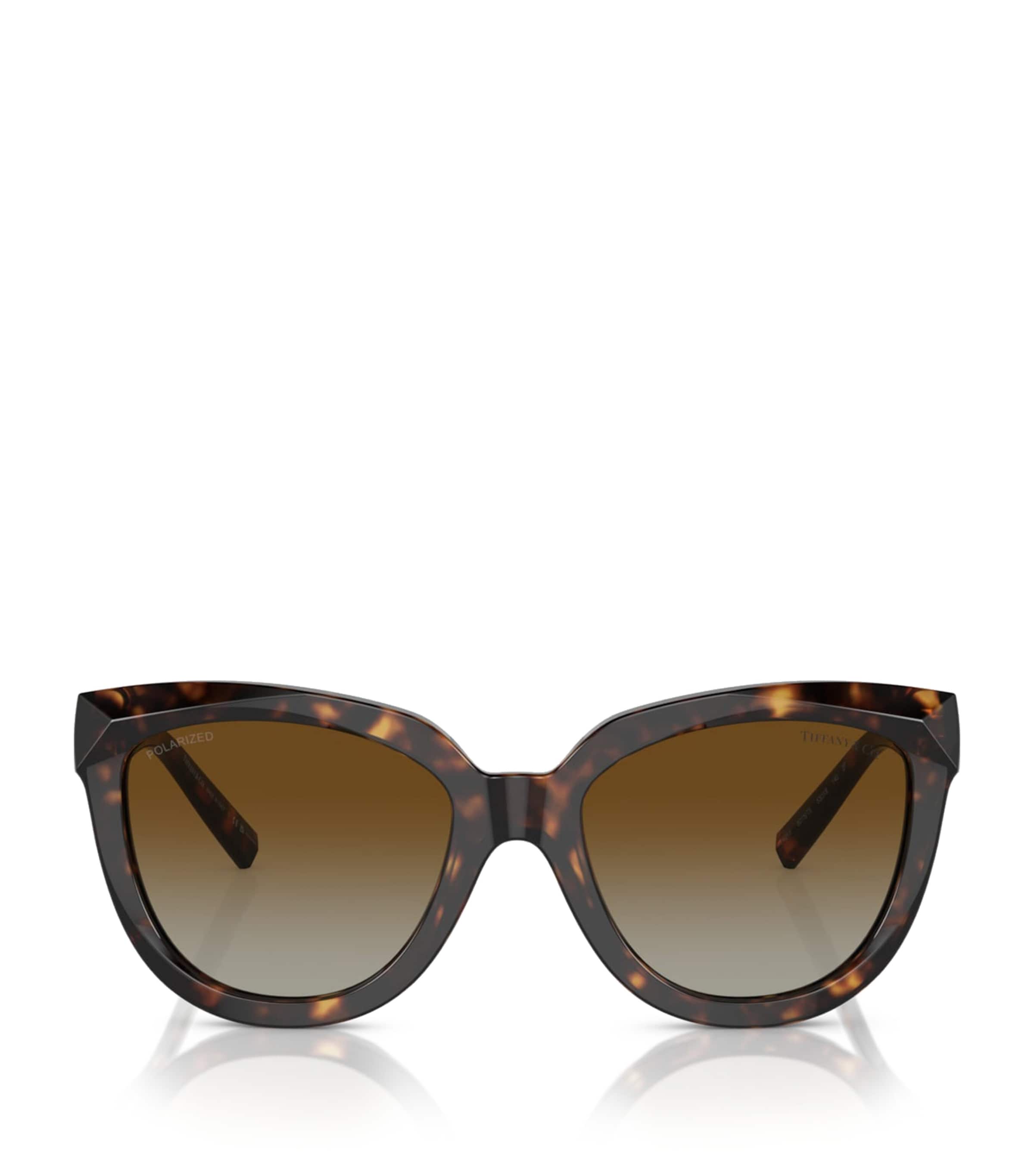 Tiffany & Co Acetate Cat Eye Sunglasses In Brown