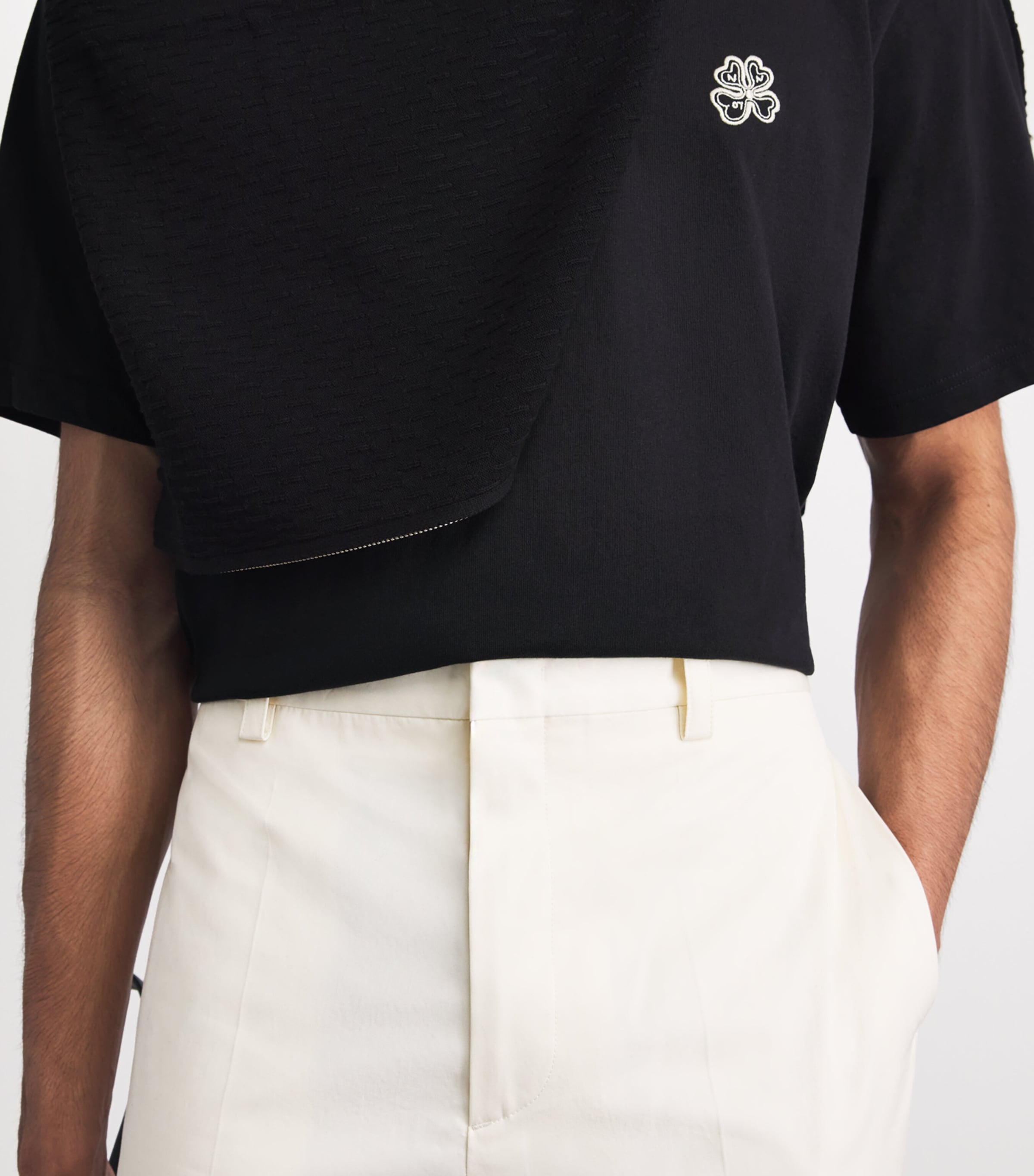 NN.07 Mens Organic Cotton Jett Logo T-Shirt Black Image 3