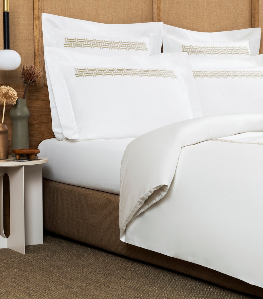 Basket Weave Super King Duvet Cover (260cm x 240cm) 6E37 - TRANQUIL GREE Image 2