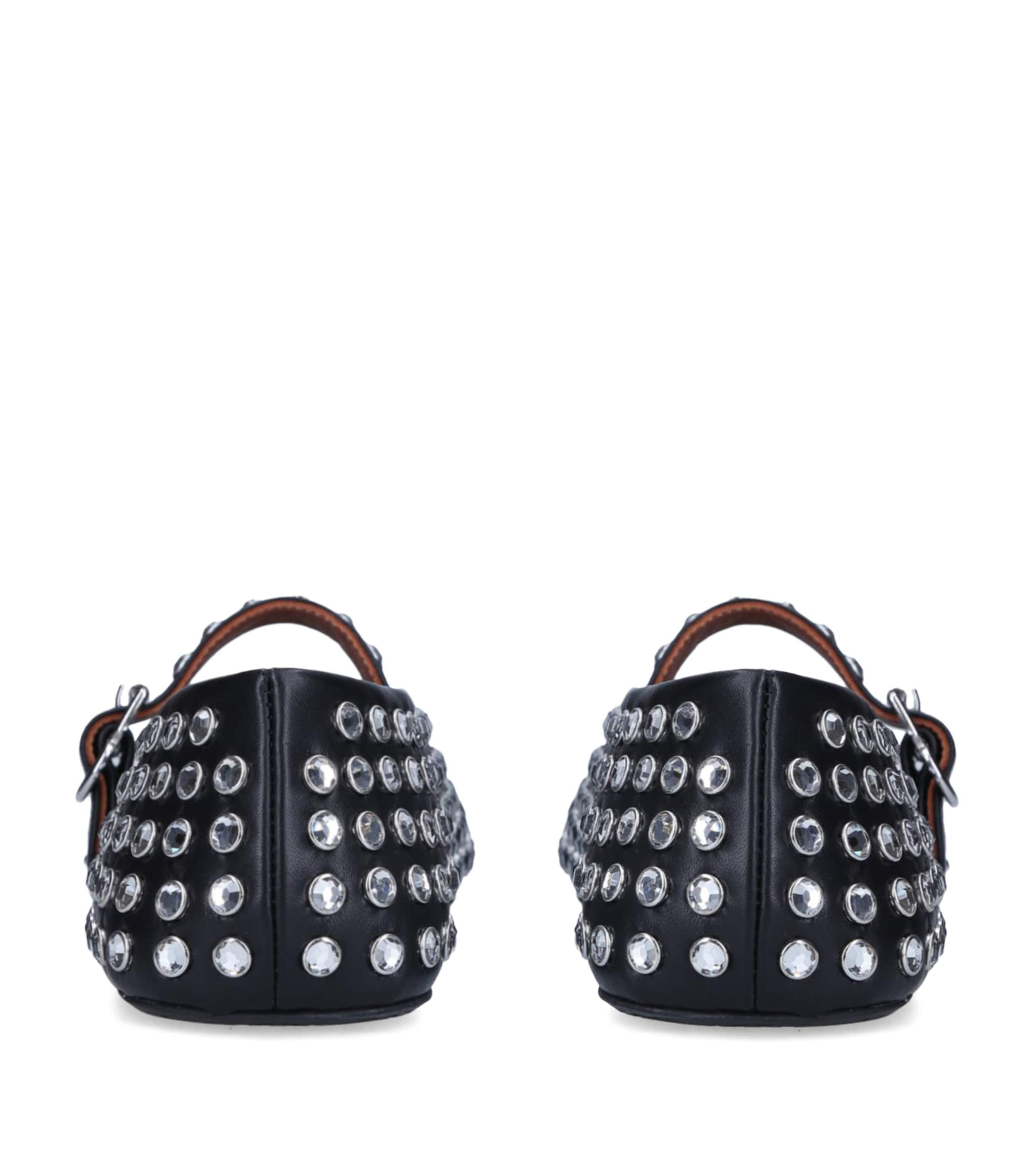 Crystal-Embellished Ballet Flats BLACK Image 2