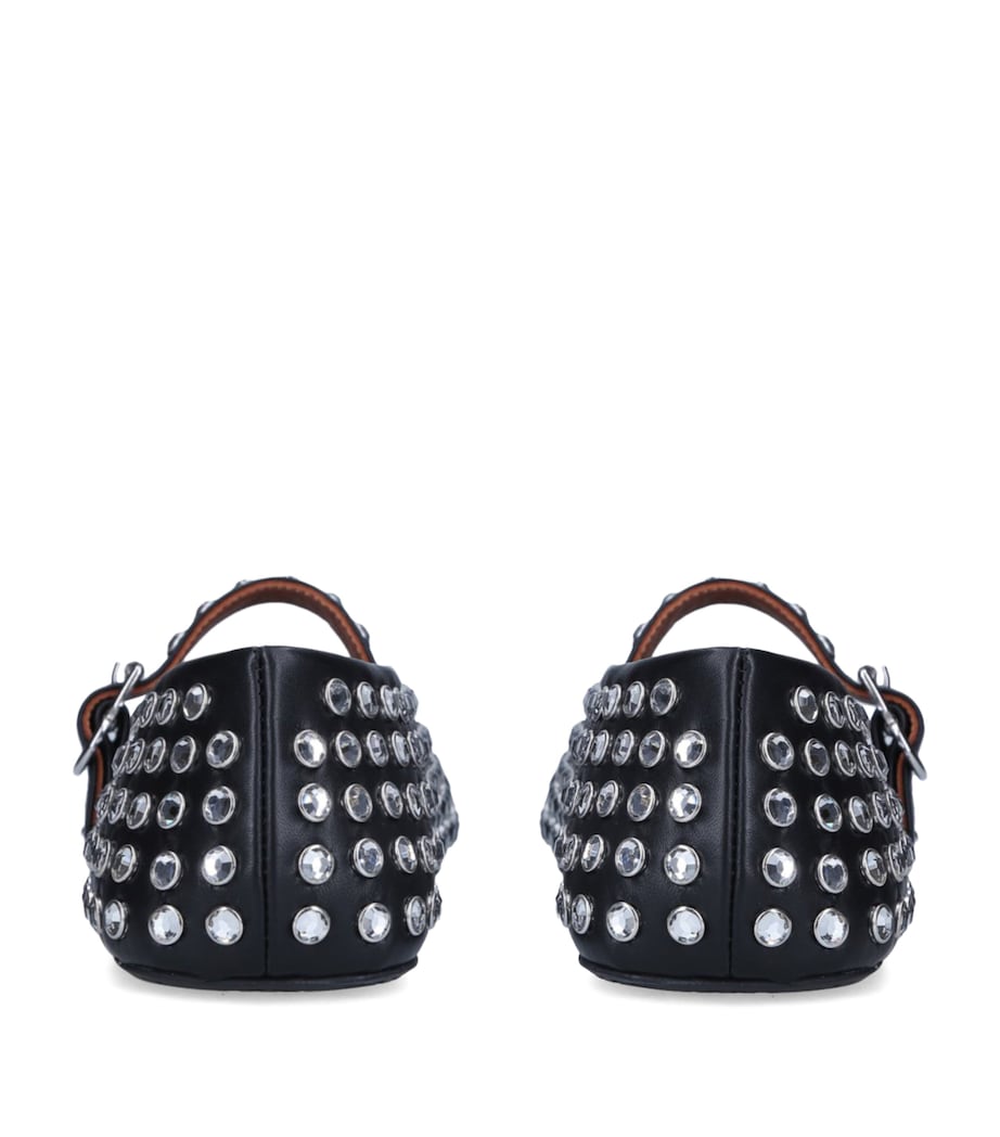 Crystal-Embellished Ballet Flats BLACK Image 2